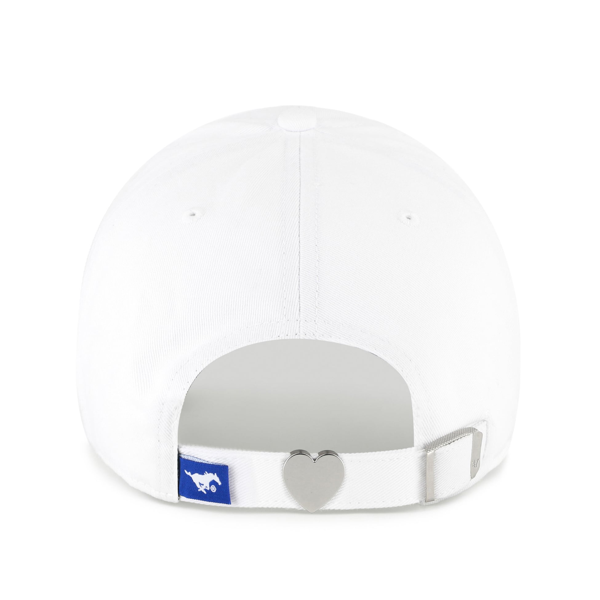 Women's '47 White SMU Mustangs Trendy Script Clean Up Adjustable Hat