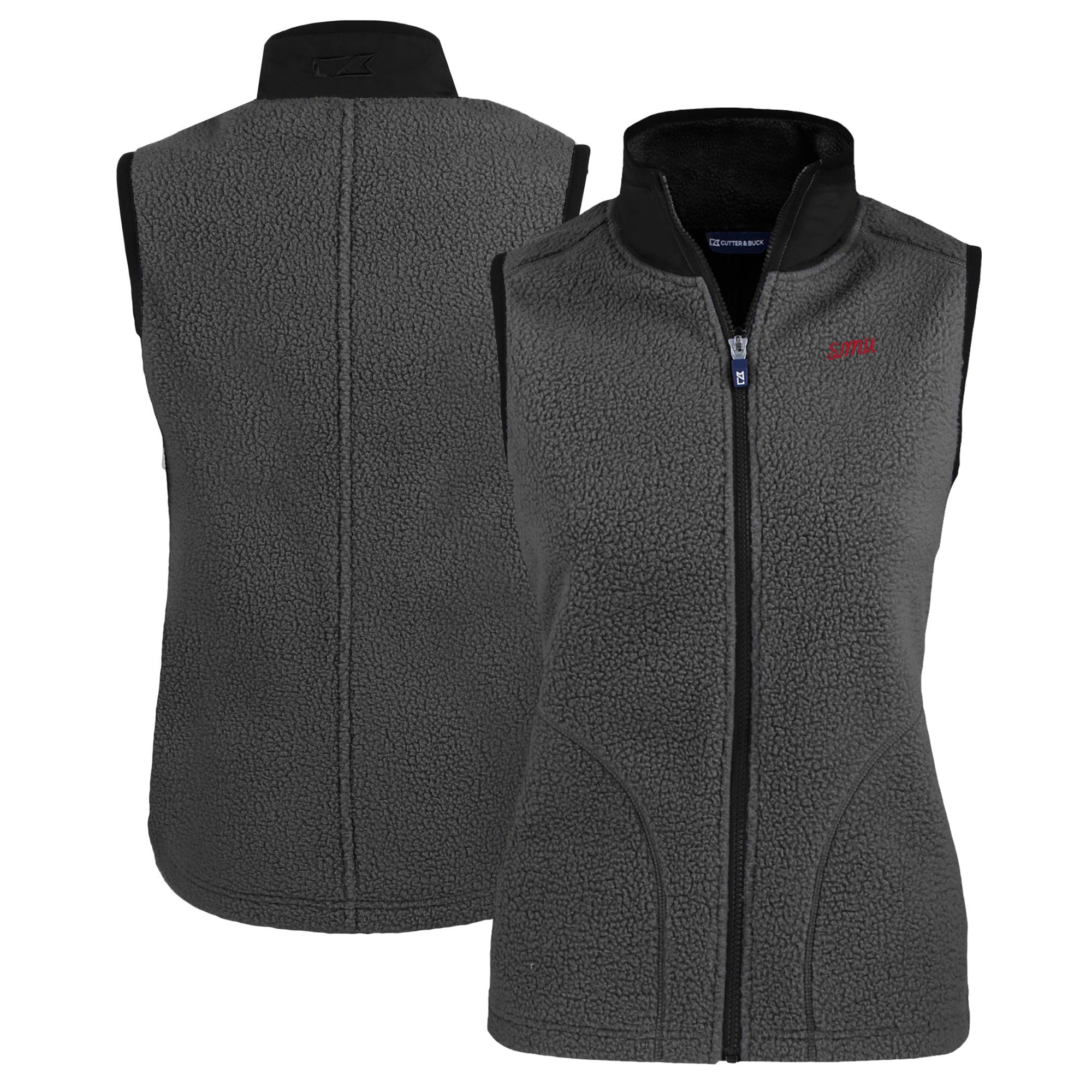 Women's Cutter & Buck Gray Santa Clara Broncos Cascade Eco Fleece Full-Zip Vest