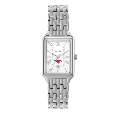 SMU Mustangs Fossil Women's Raquel Three-Hand Date Stainless Steel Watch