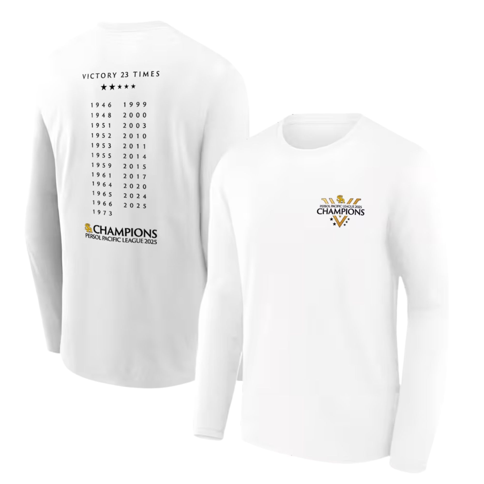リーグ優勝記念 Tシャツ LS（Victory 23 Times）White