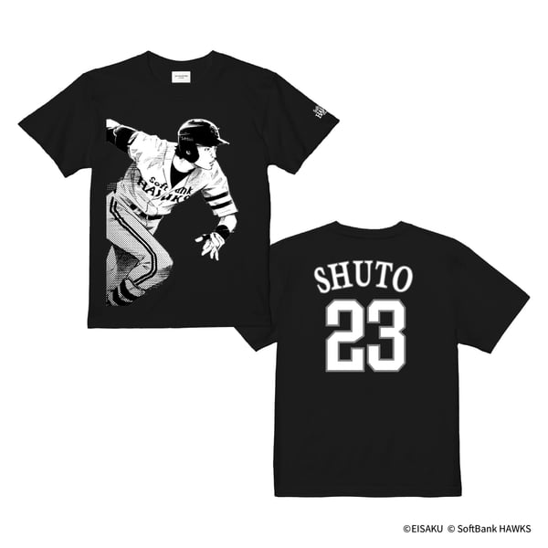 pacific-league-6-teams-x- ソフトバンクホークス 優勝記念グッズ Tシャツ 周東佑京 バラ売り⭕️