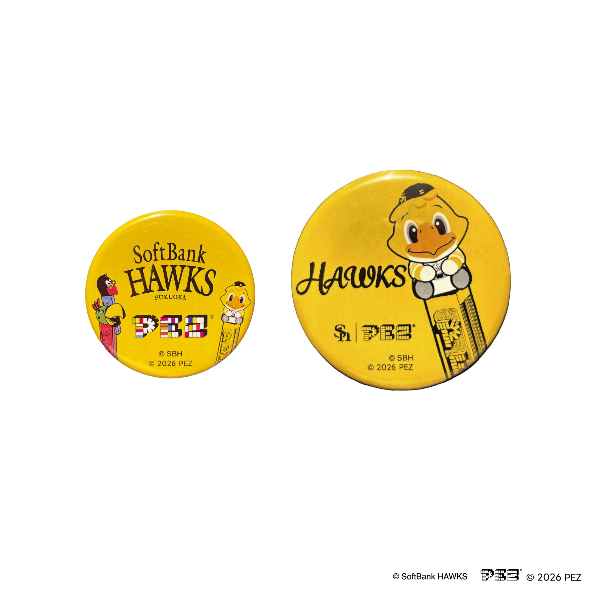 PEZ HAWKS 缶バッジ2個セット A