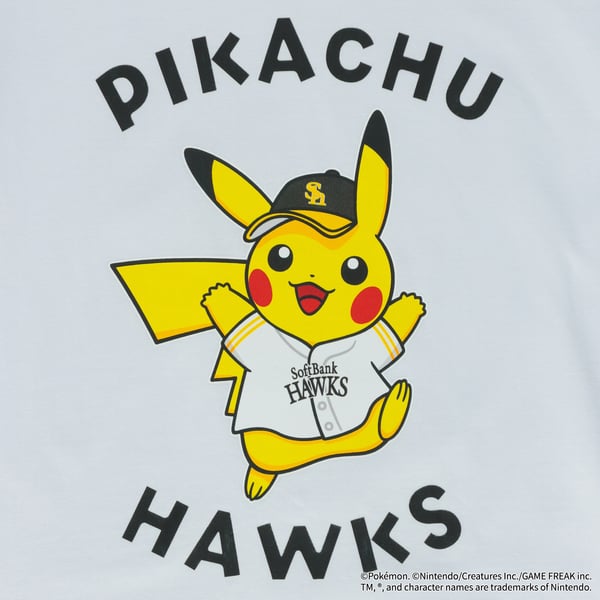 ポケモン2026 ホークス Tシャツ（キッズ）ホワイト ※お届け予定 