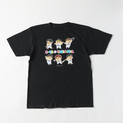Ｓｈ／クレヨンしんちゃん　Ｔシャツ（しんちゃんと選手たち）ブラック
