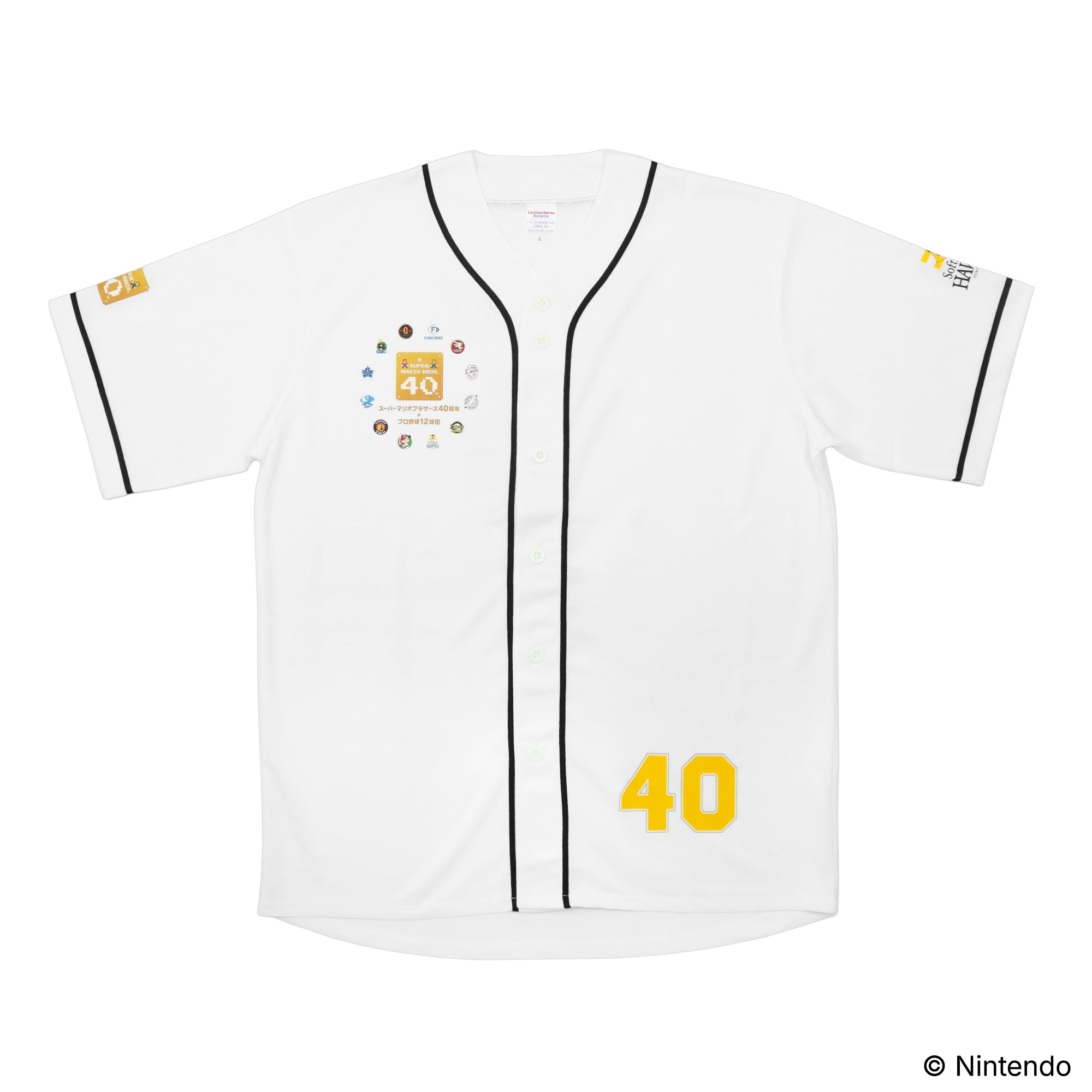数量限定】スーパーマリオブラザーズ40周年×プロ野球12球団 ベース 