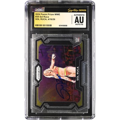 Sol Ruca WWE Autographed 2024 Panini Prizm #39 CGC Fanatics Witnessed Authenticated AUTO 10 Card