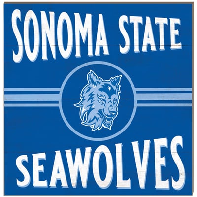 Sonoma State Seawolves 10" x 10" Retro Team Sign