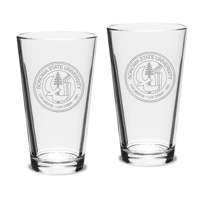 Sonoma State Seawolves 16oz. 2-Piece Classic Pub Glass Set