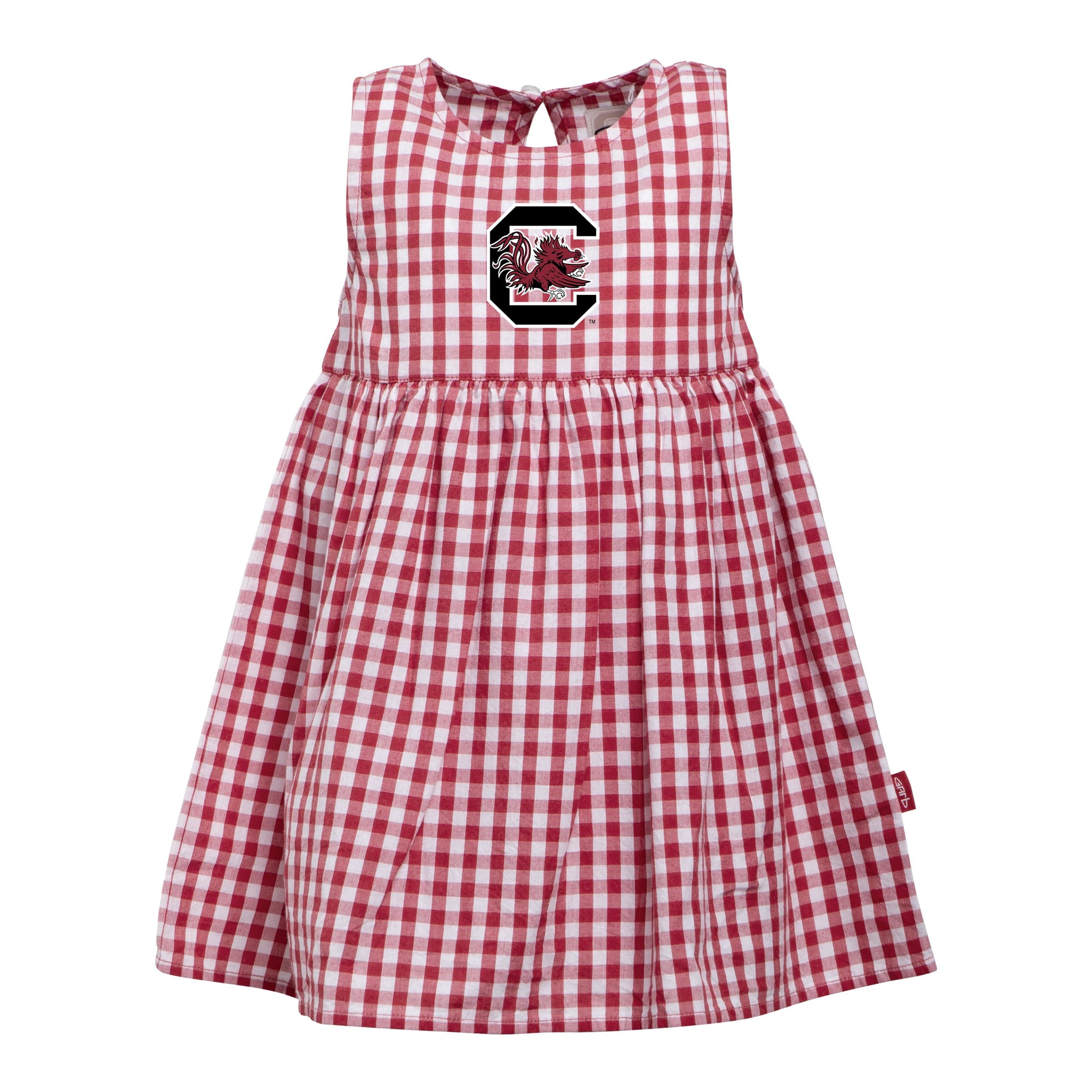 Girls Infant Garb Garnet South Carolina Gamecocks Loren Gingham Dress