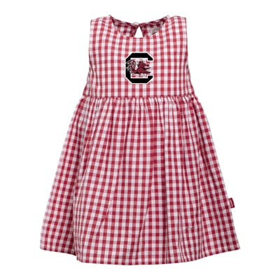  South Carolina Gamecocks Garb Girls Infant Loren Gingham Dress - Garnet