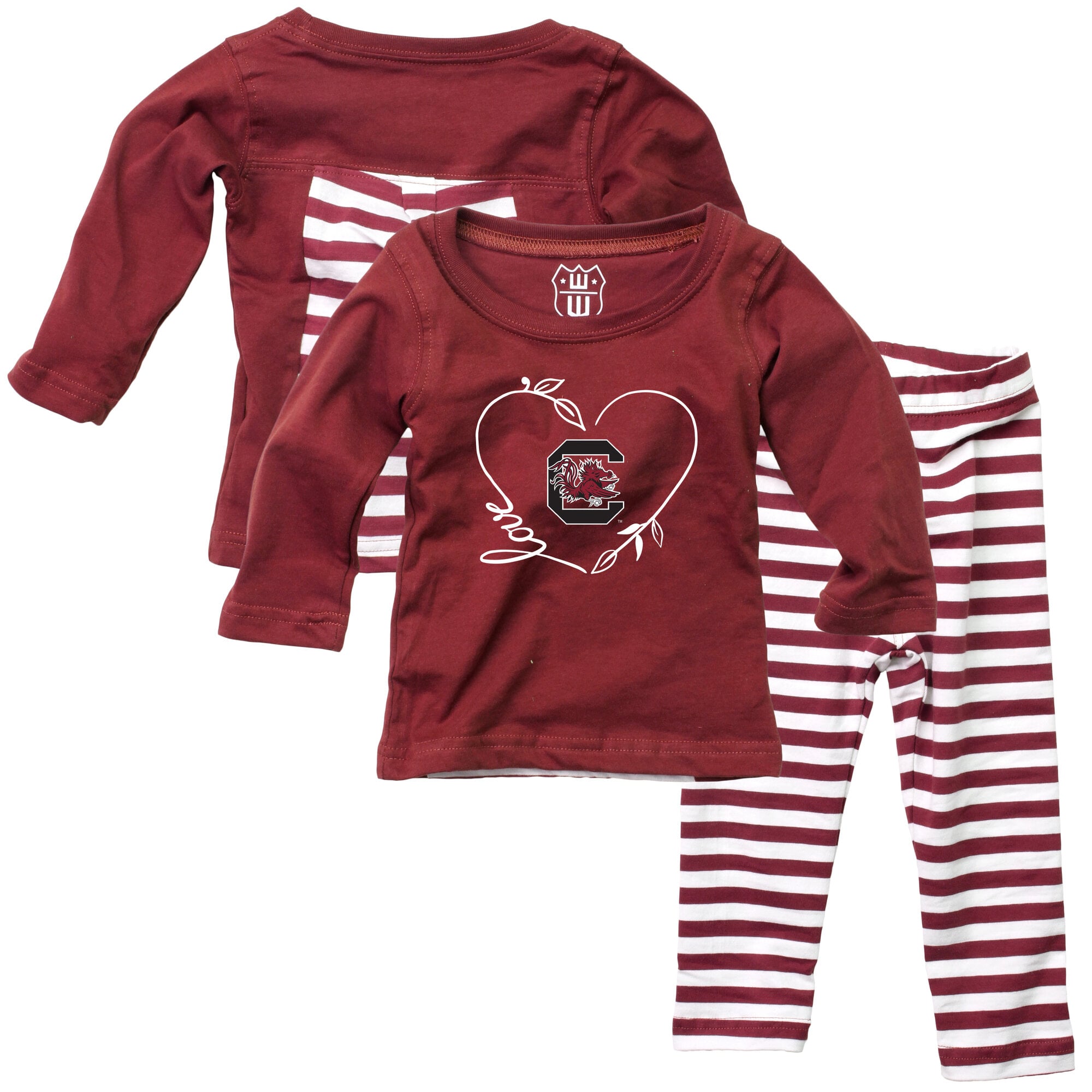 Ensemble haut à manches longues et pantalon pour bébé fille Wes & Willy Garnet South Carolina Gamecocks