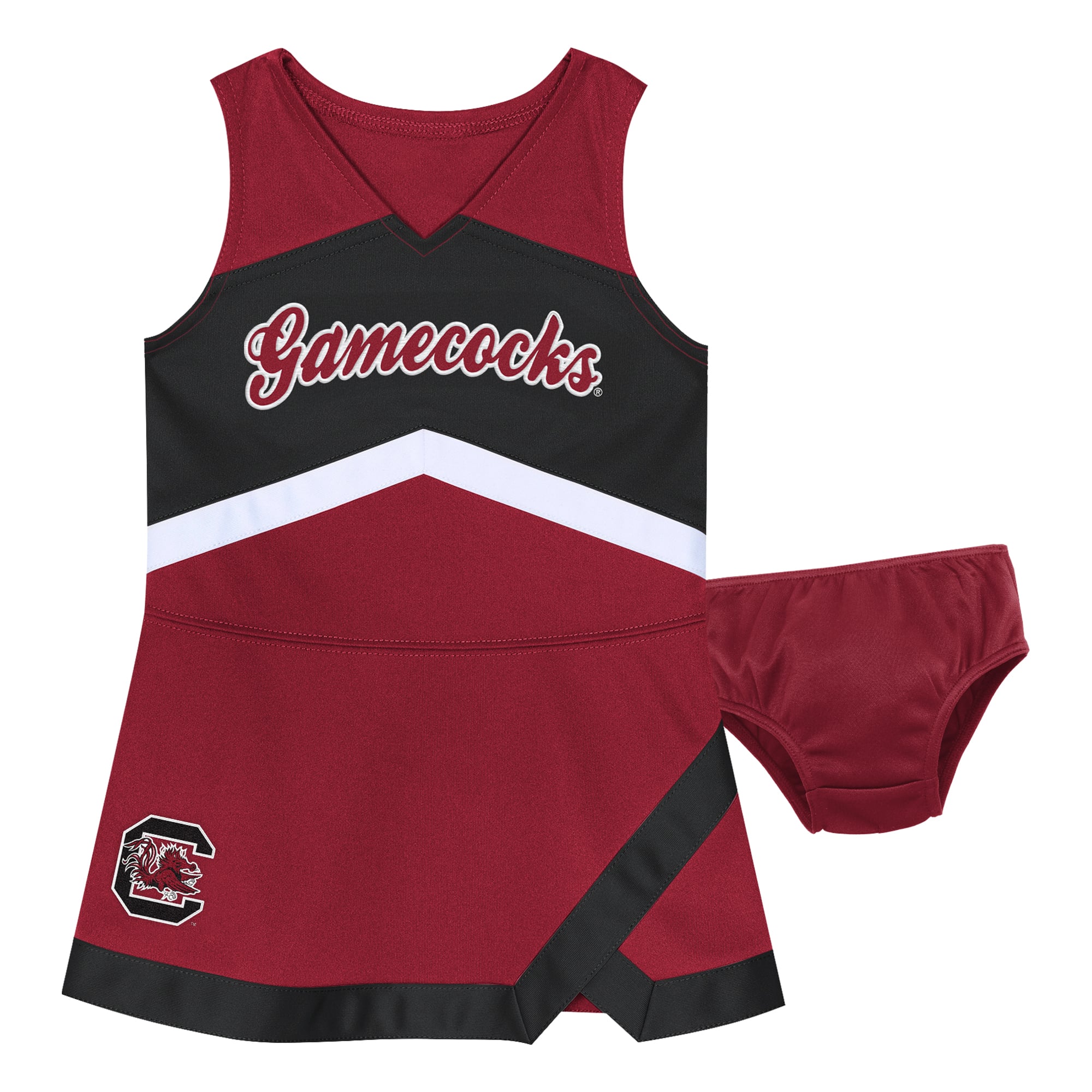 Girls Preschool Outerstuff Garnet South Carolina Gamecocks Two-Piece Cheer Captain Jumper Dress & Bloomers Set