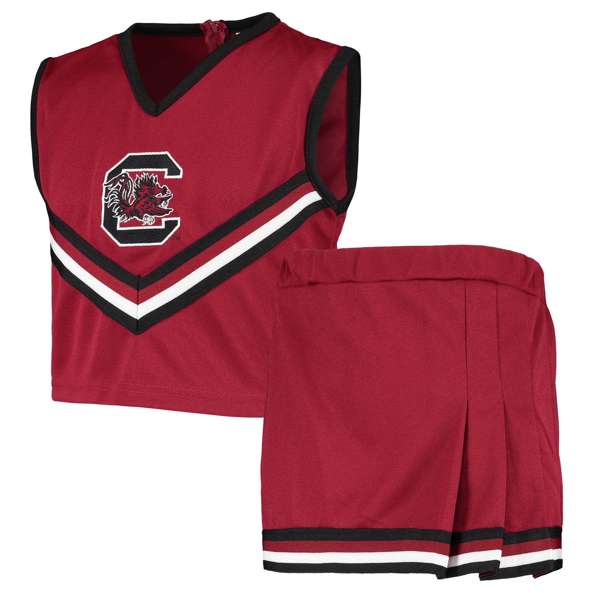Ensemble de cheerleading deux pièces Little King Garnet South Carolina Gamecocks pour jeunes filles