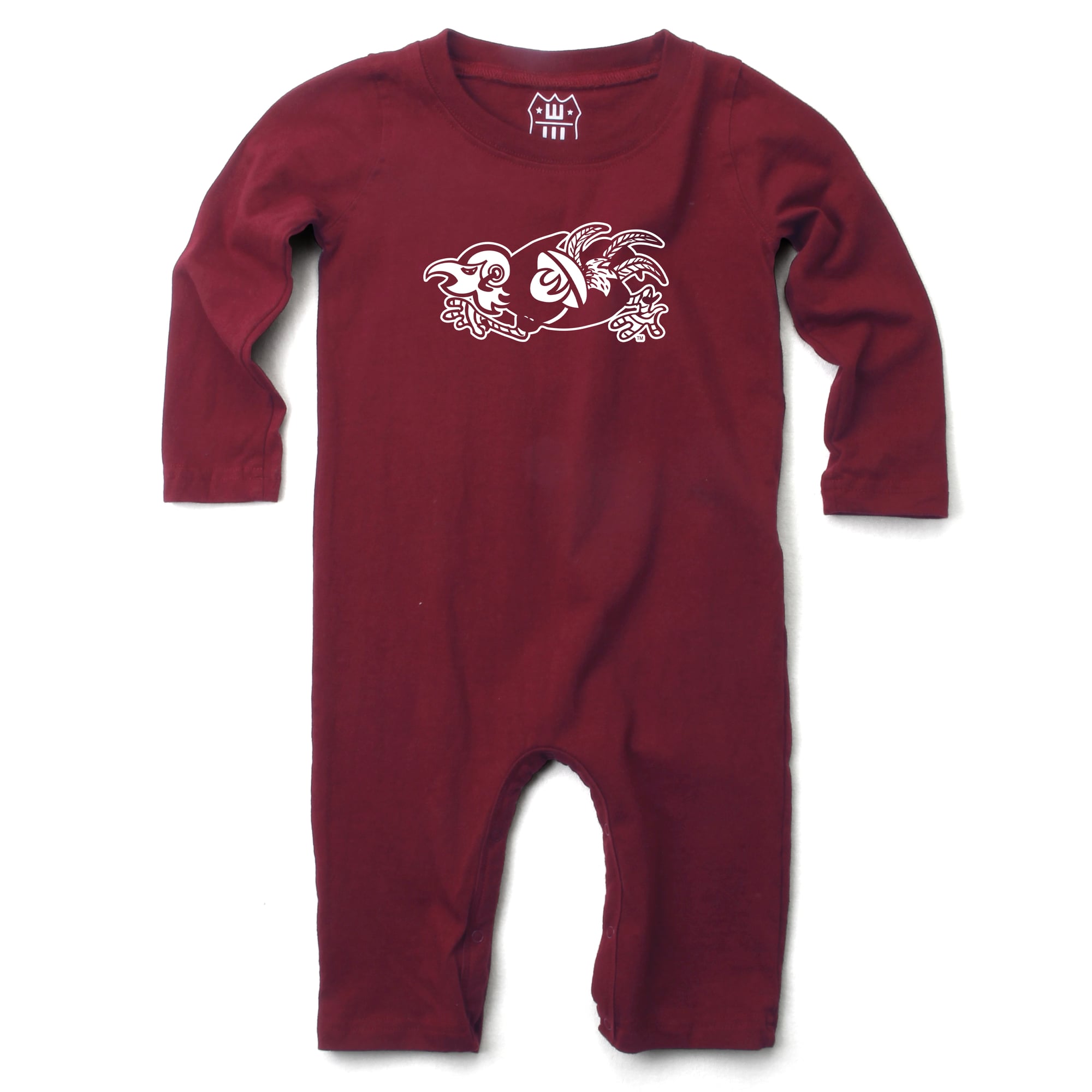 Infant Wes & Willy Garnet South Carolina Gamecocks Long Sleeve Romper