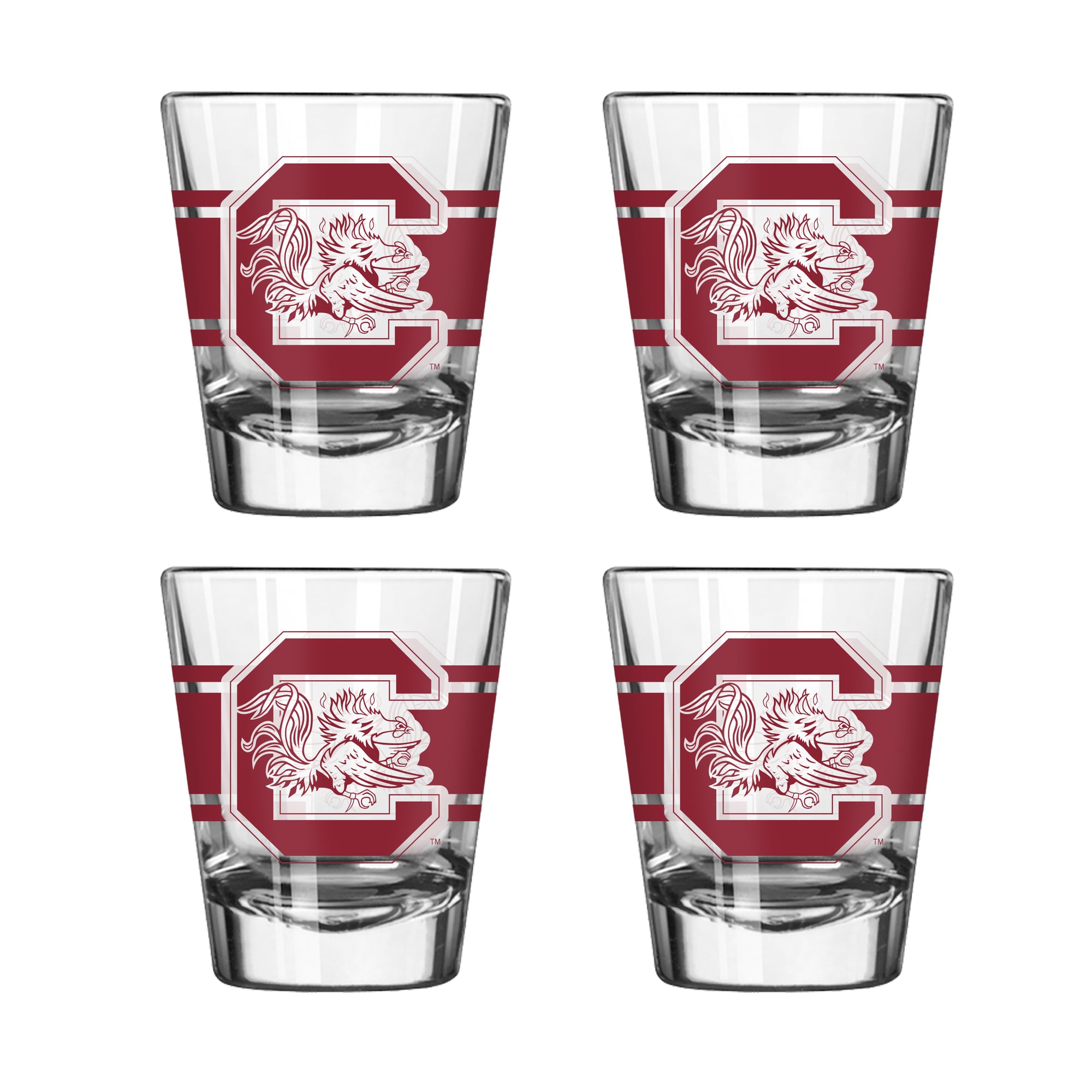 Ensemble de quatre verres à shot rayés Logo Brands South Carolina Gamecocks
