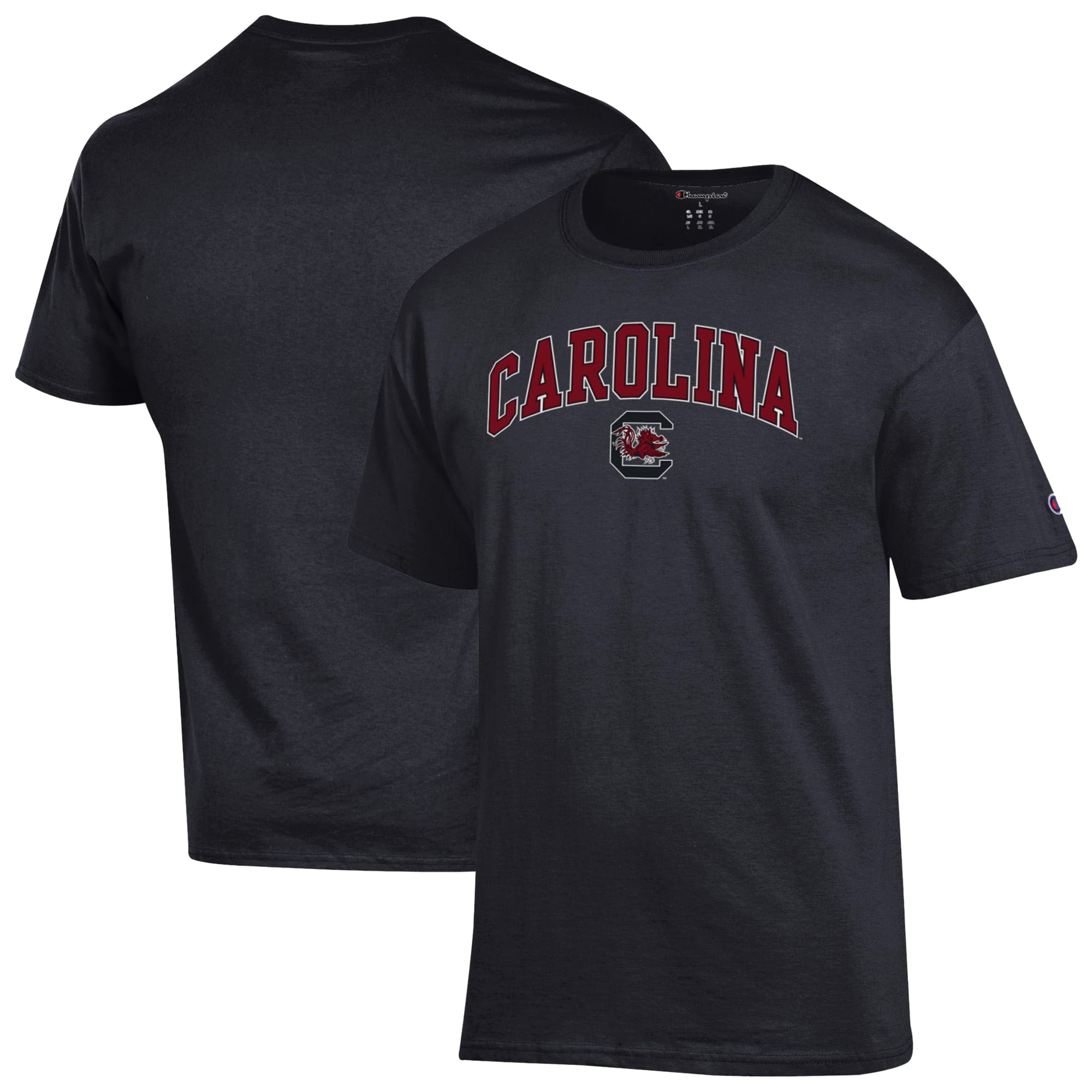 Screen Color Dark Code Men's Champion Black South Carolina Gamecocks Arch Over Logo T-Shirt