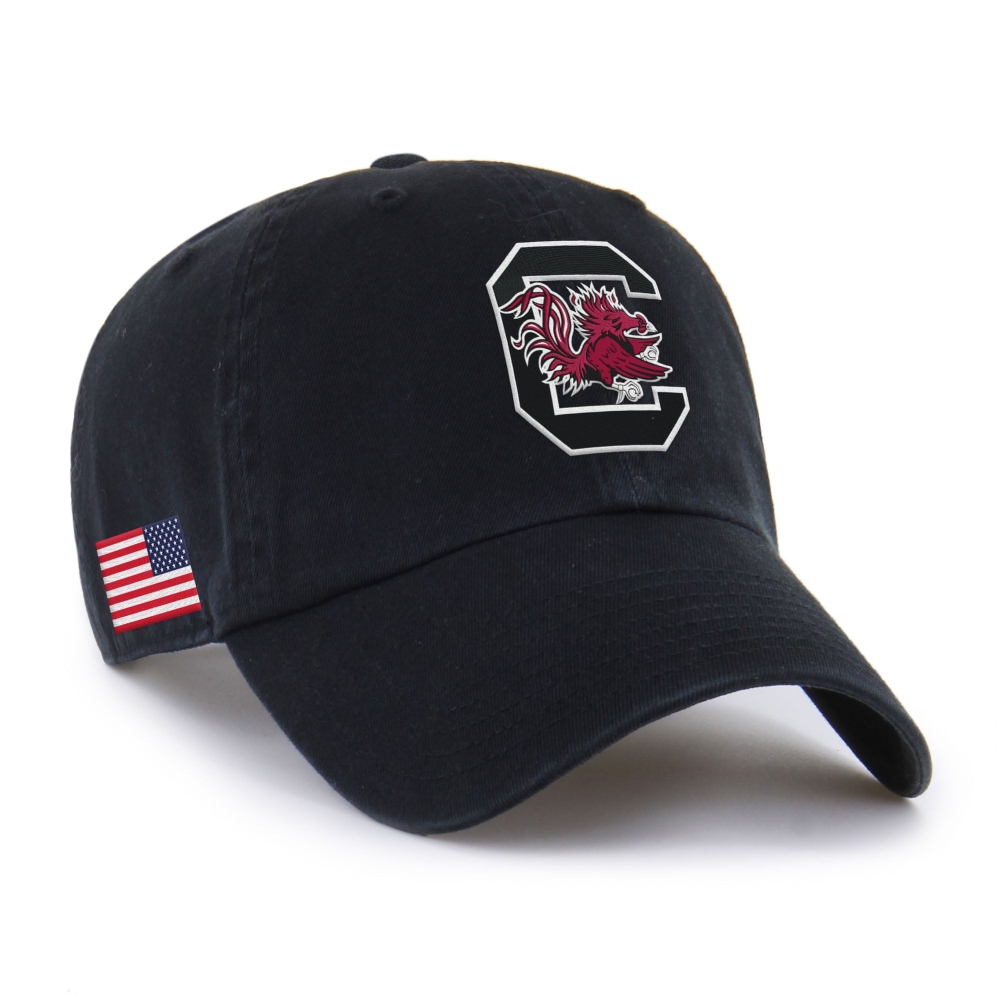 Men's '47 Black South Carolina Gamecocks Americana Heritage Clean Up Adjustable Hat