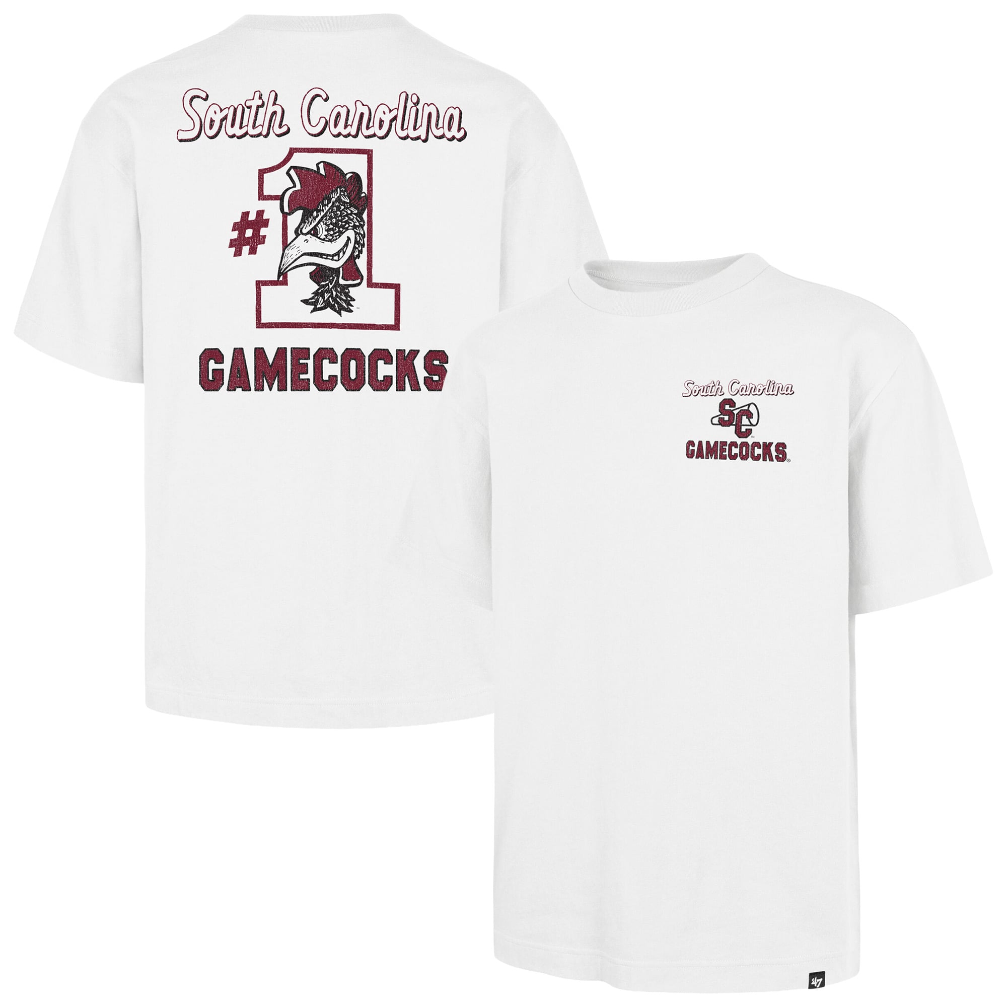 Men's '47 White South Carolina Gamecocks #1 Mascot Foundation T-Shirt