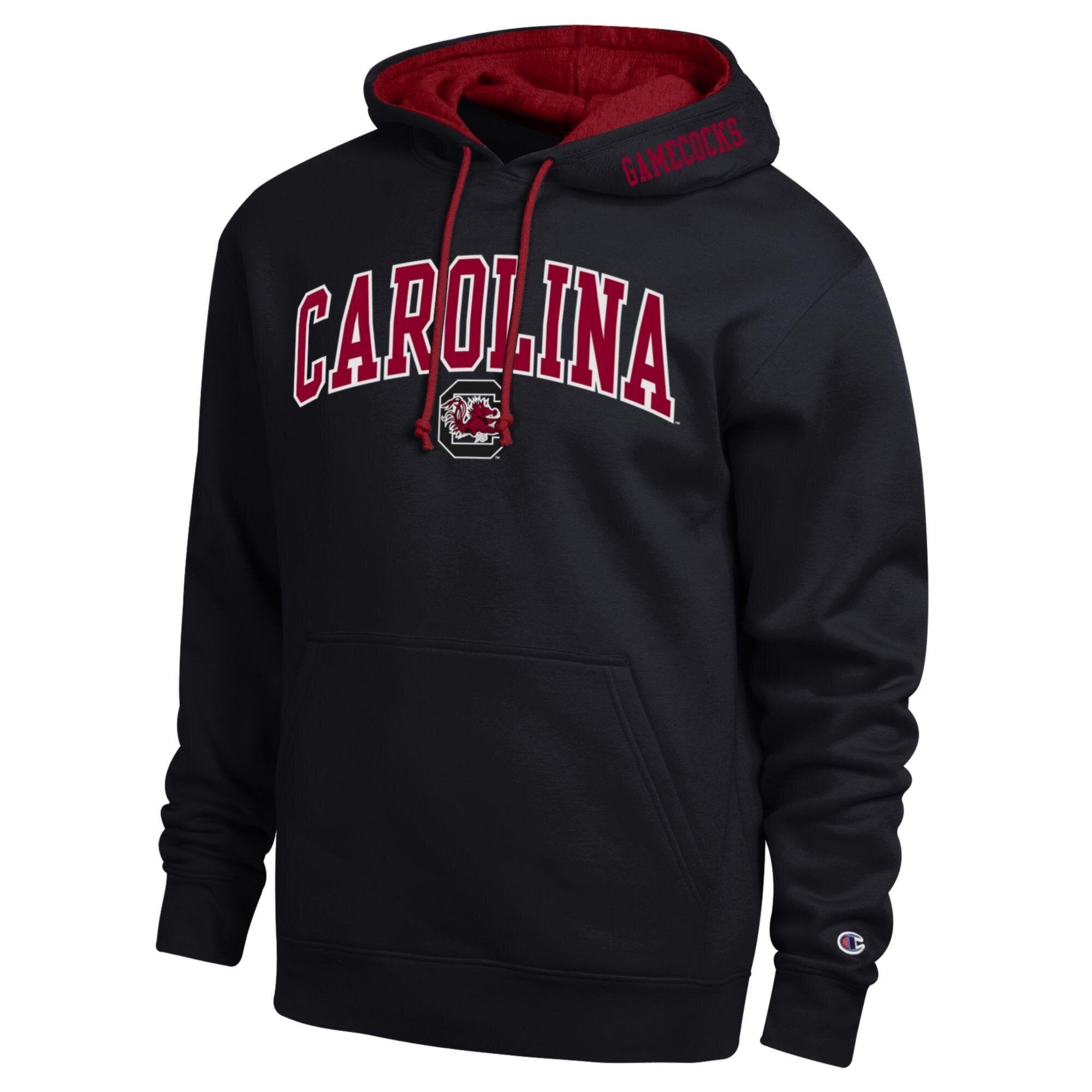 Men's Champion Black South Carolina Gamecocks Arch Tackle Twill Hoodie