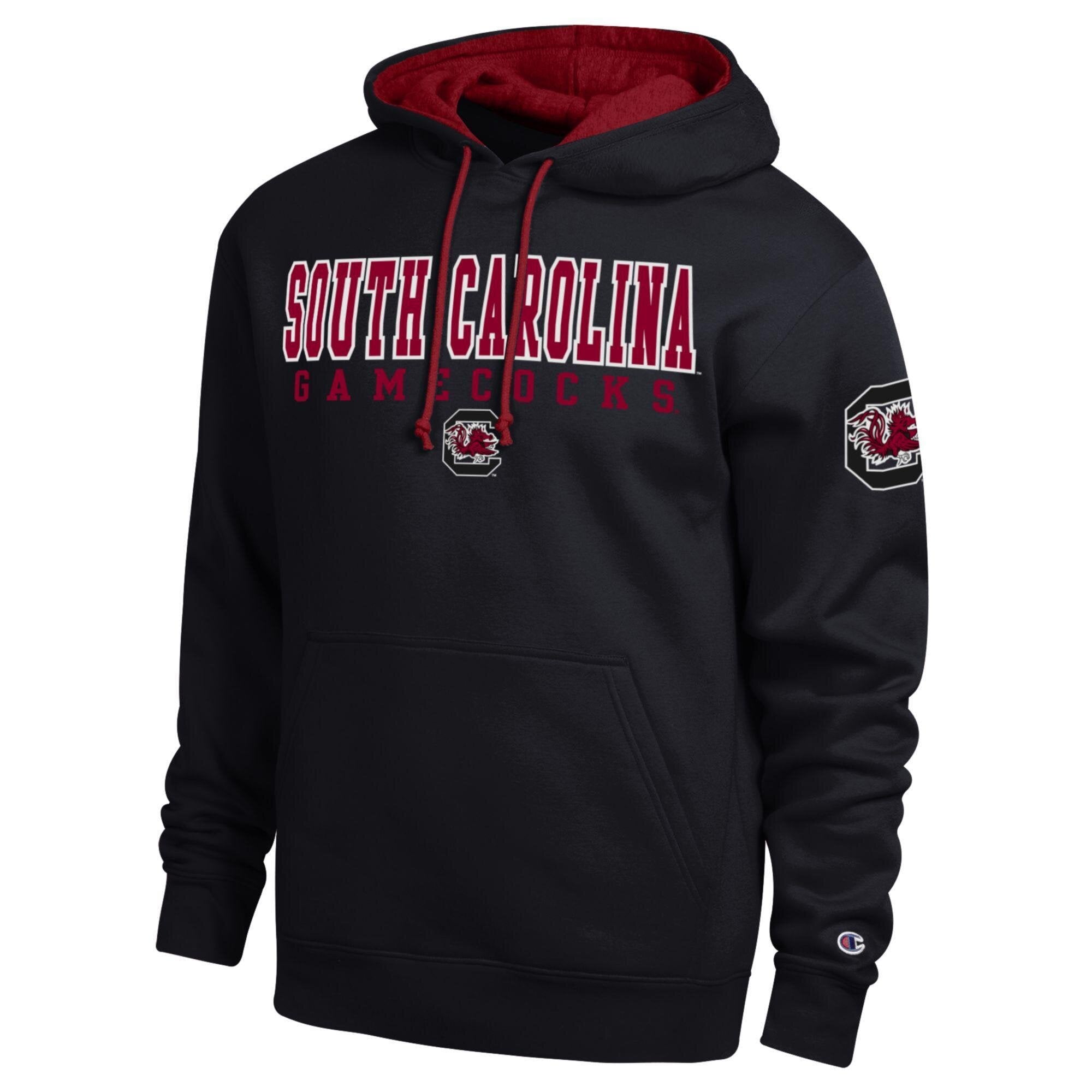 Men's Champion  Black South Carolina Gamecocks Contrast Hoodie