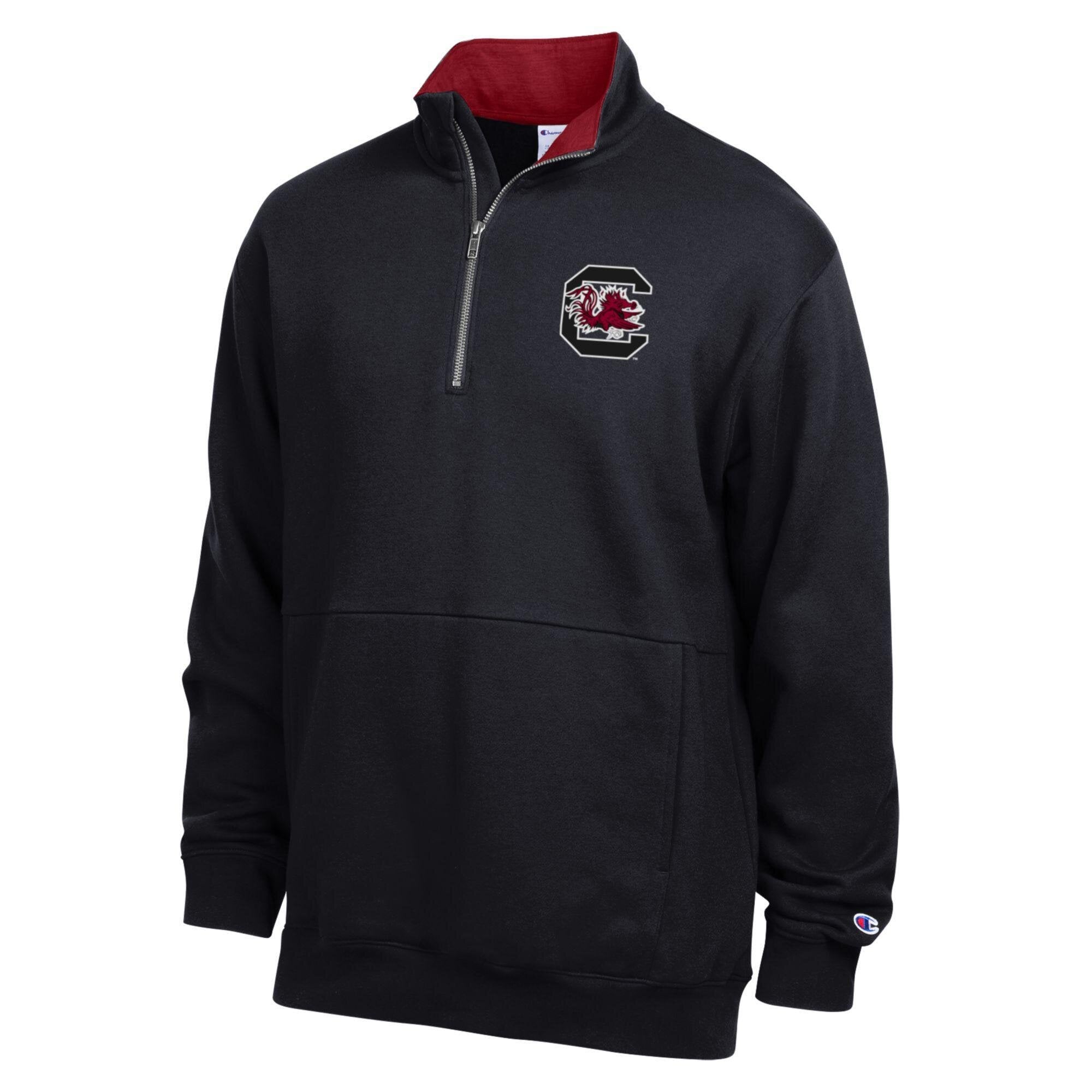 Men's Champion Black South Carolina Gamecocks Fleece Quarter-Zip Pullover