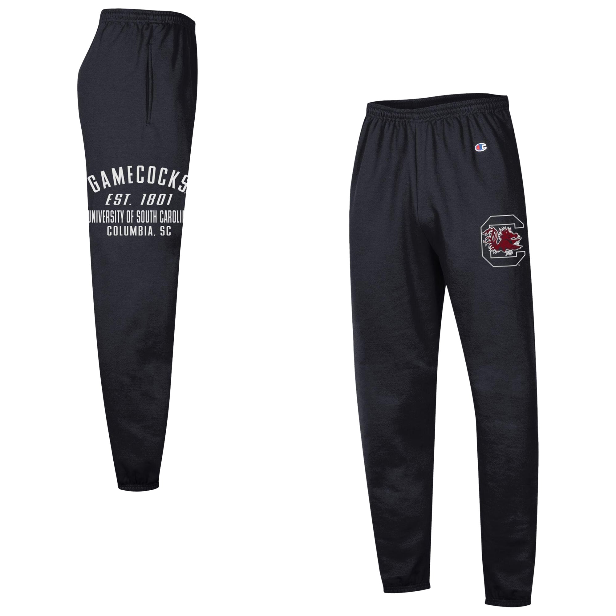 Men's Champion Black South Carolina Gamecocks Powerblend Banded Fleece Sweatpants