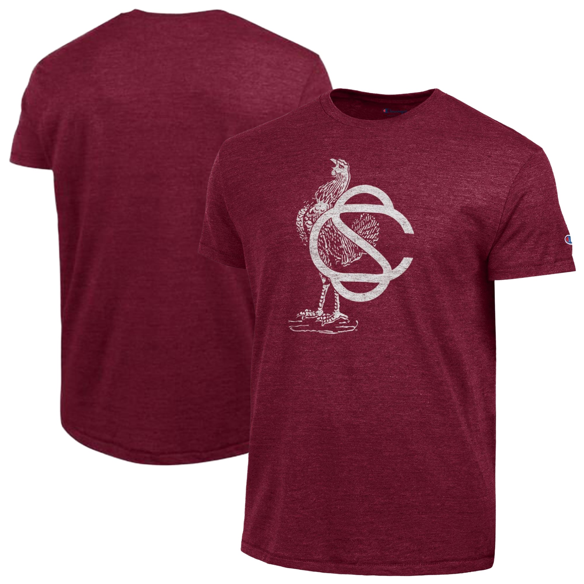 Men's Champion Garnet South Carolina Gamecocks Vintage Triumph Tri-Blend T-Shirt