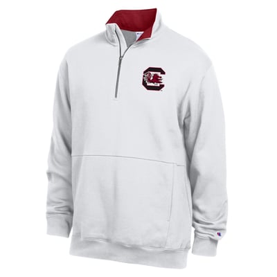  South Carolina Gamecocks Champion Fleece Quarter-Zip Pullover - White
