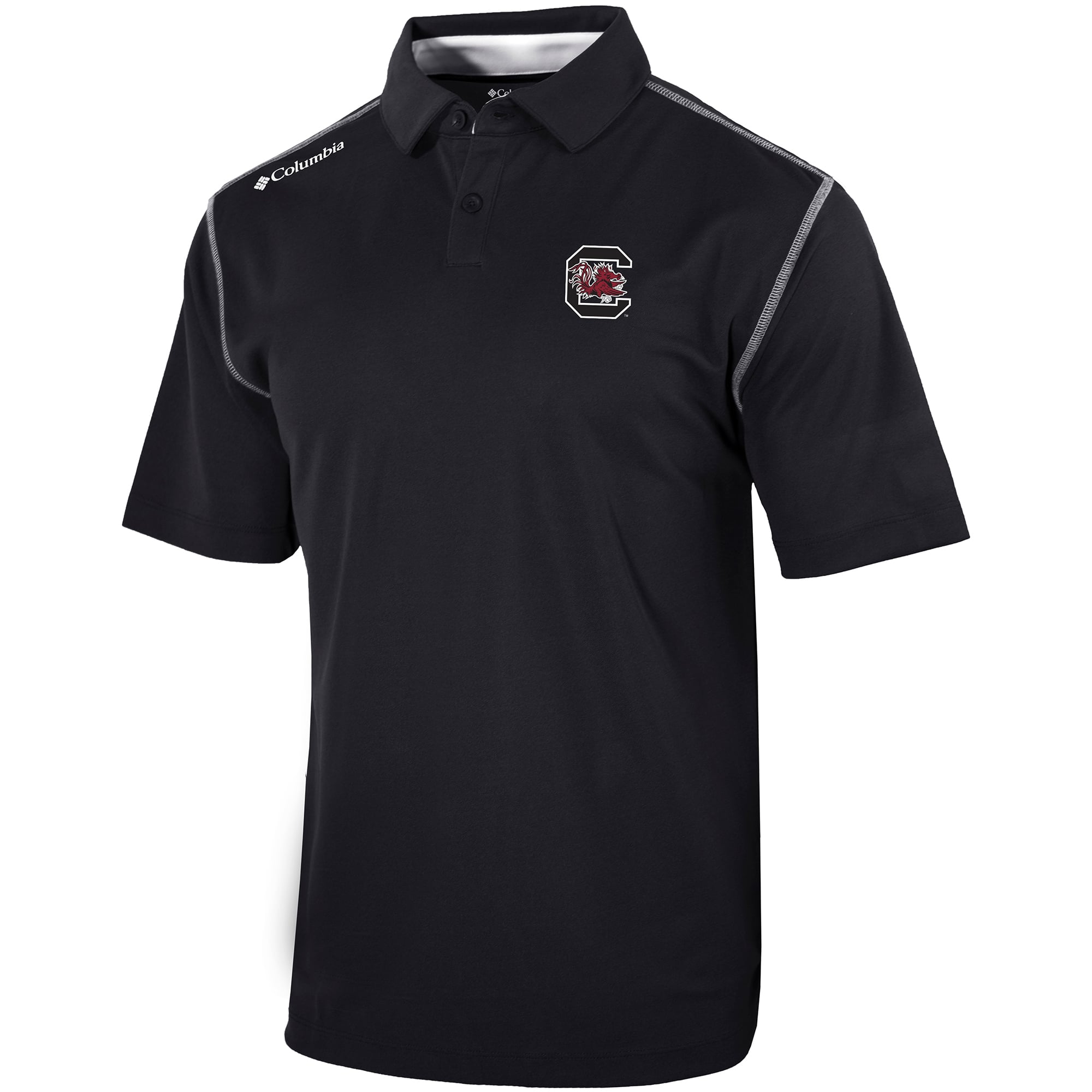Men's Columbia Black South Carolina Gamecocks Omni-Wick Shotgun Polo