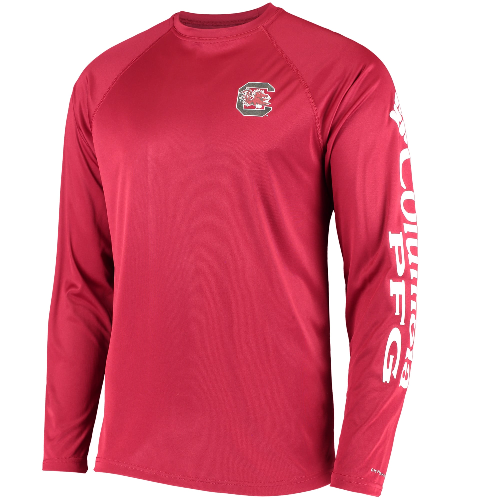 T-shirt à manches longues raglan Columbia Garnet South Carolina Gamecocks Terminal Tackle Omni-Shade pour homme