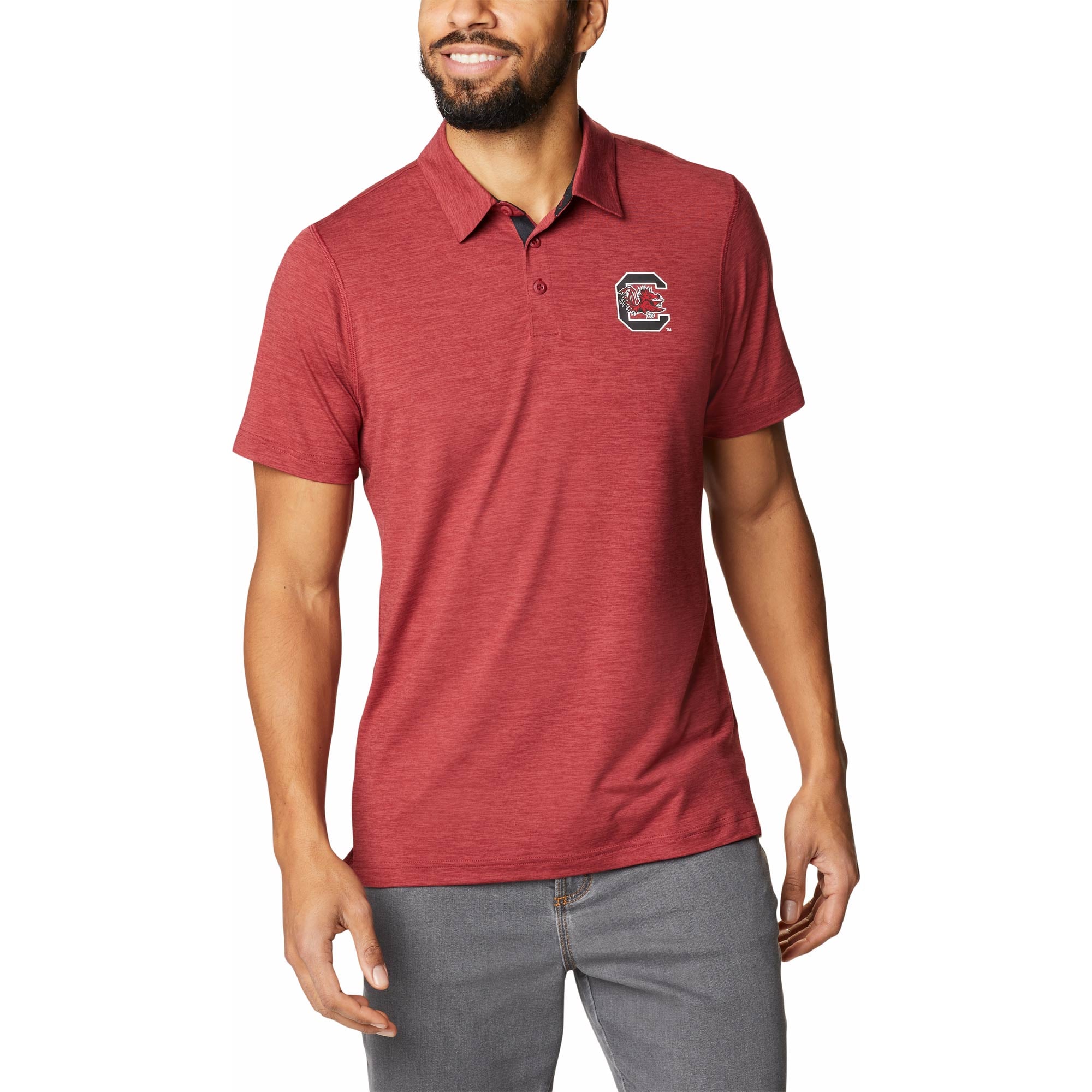 Men's Columbia  Garnet South Carolina Gamecocks Trail Omni-Shade Polo