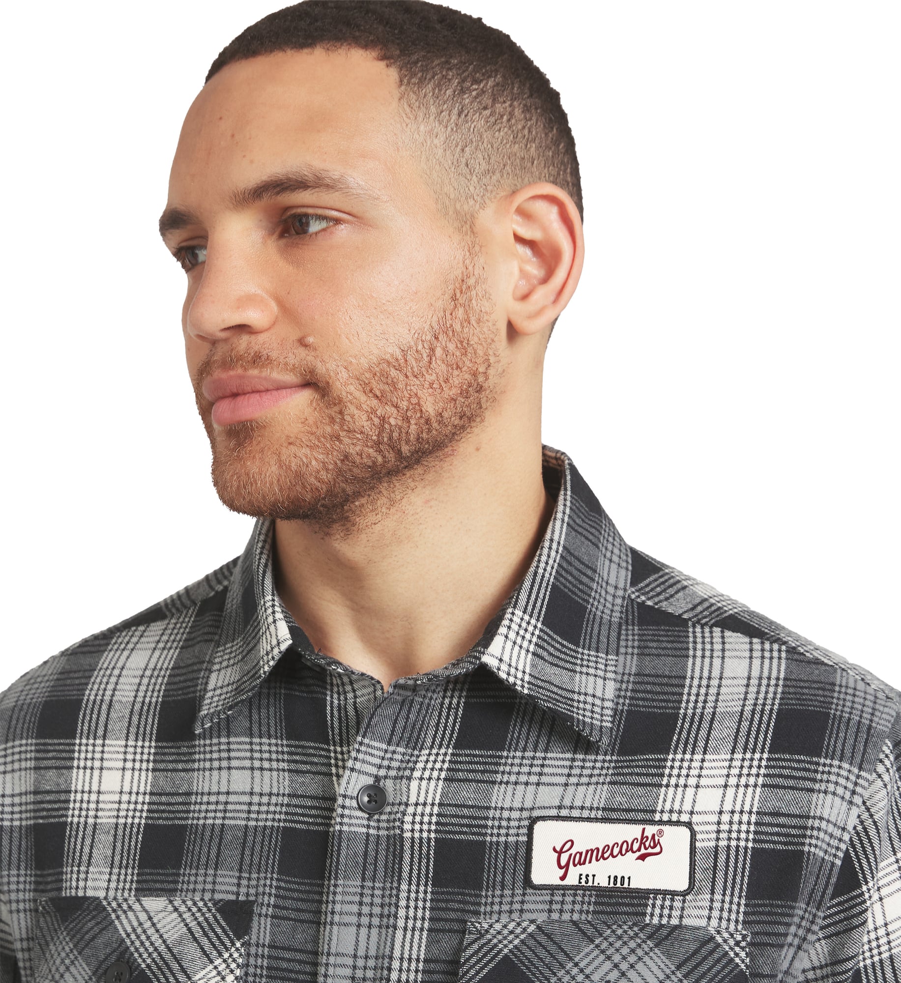 Chemise à carreaux manches longues boutonnée, collection Darius Rucker pour homme par Fanatics, South Carolina Gamecocks, noire