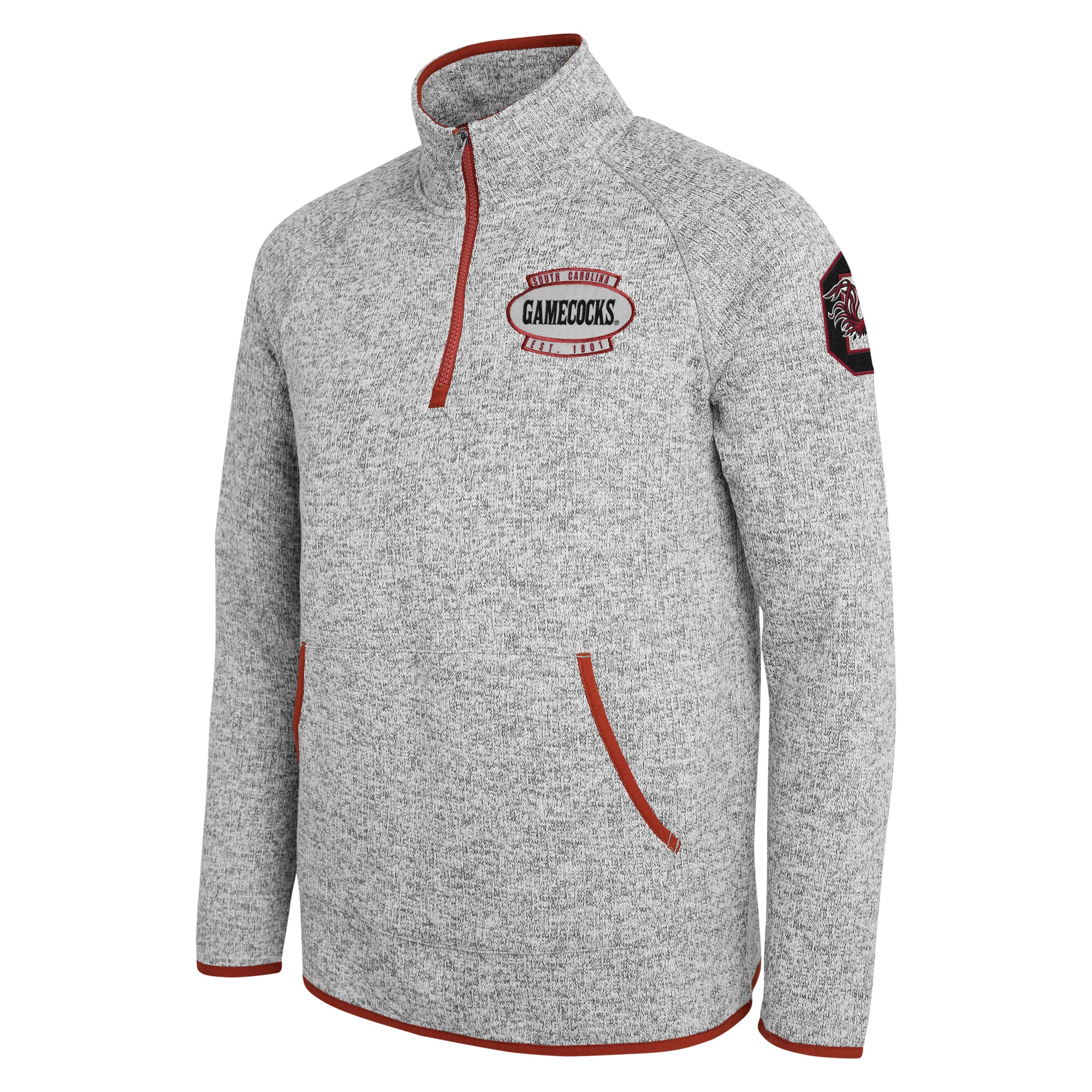 Pull en maille à col zippé gris South Carolina Gamecocks de la collection Darius Rucker pour homme par Fanatics