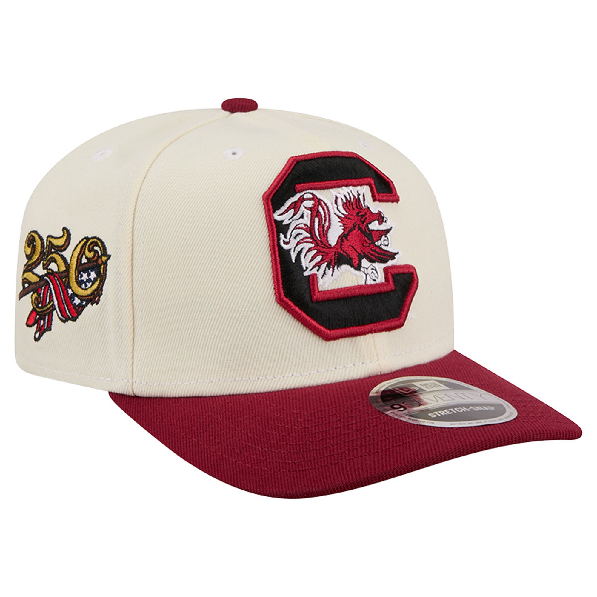 Men's New Era Cream/Garnet South Carolina Gamecocks America's 250th 9SEVENTY Adjustable Hat