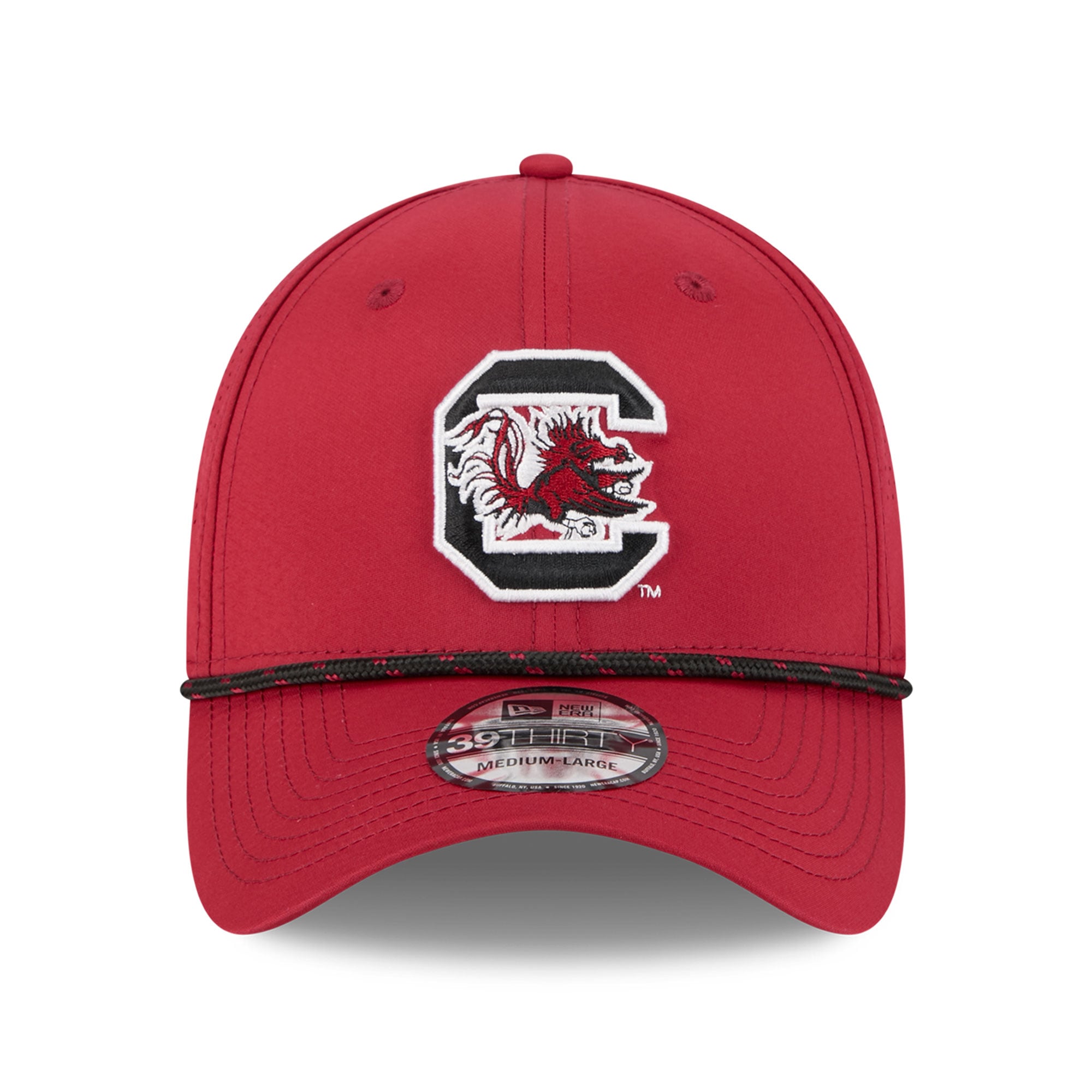 Casquette extensible New Era Garnet South Carolina Gamecocks Performance Rope 39THIRTY pour homme
