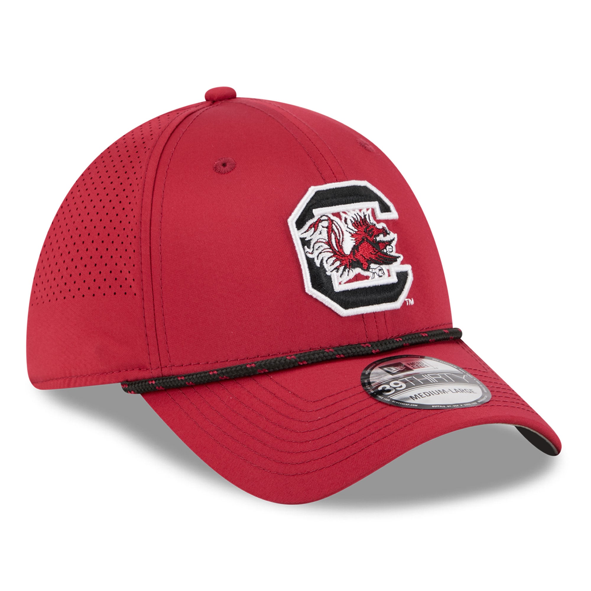Casquette extensible New Era Garnet South Carolina Gamecocks Performance Rope 39THIRTY pour homme