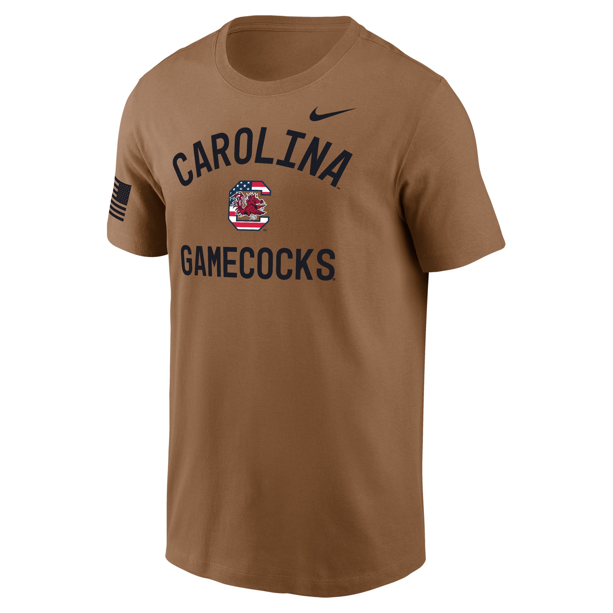 T-shirt Nike Dri-FIT marron pour homme, South Carolina Gamecocks 2026, hommage aux militaires