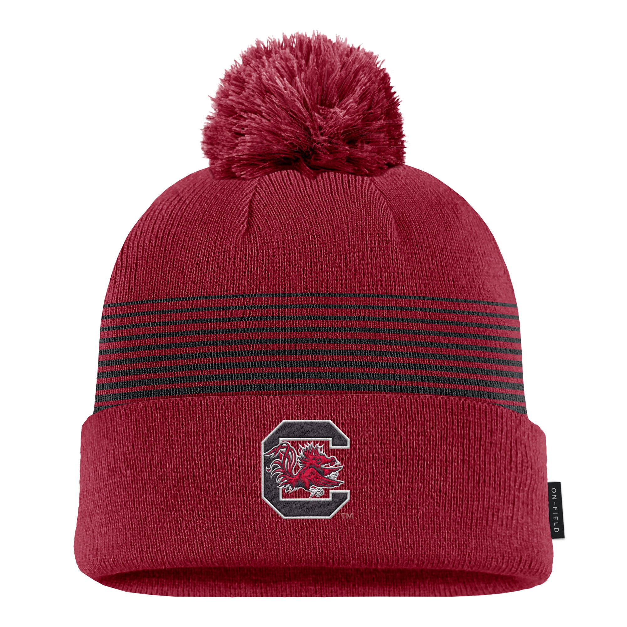 Men's Nike Garnet South Carolina Gamecocks 2026 On-Field Peak Cuffed Knit Hat with Pom