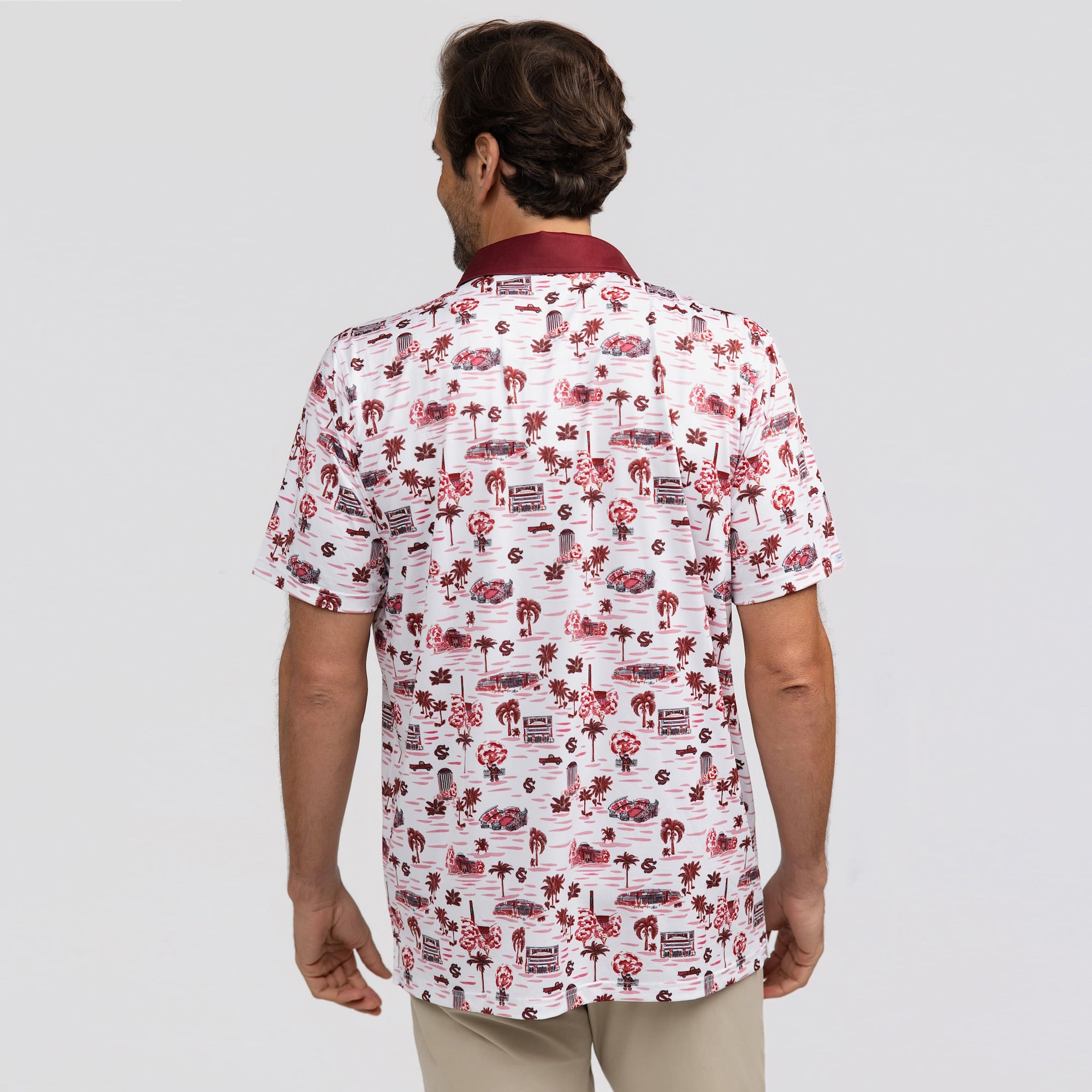 Polo homme Smith & Quinn blanc South Carolina Gamecocks Toile Teddy