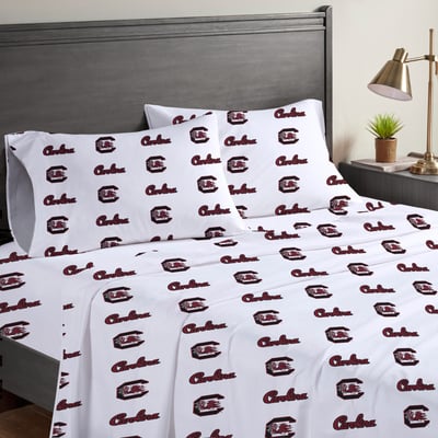 South Carolina Gamecocks Pegasus Four-Piece Queen Sheet Set