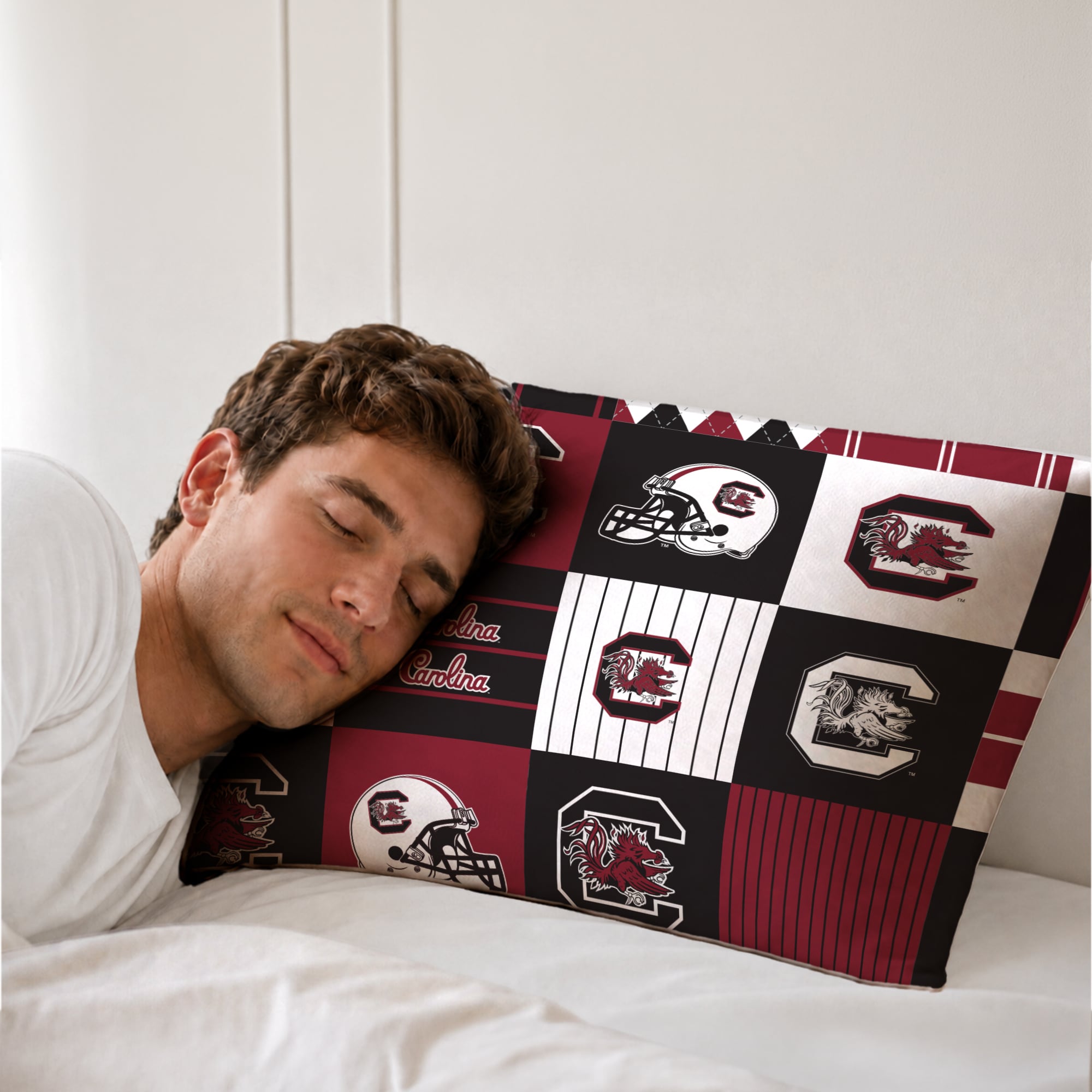 Ensemble de literie deux pièces Pegasus South Carolina Gamecocks Patchwork Plaid Twin/Twin XL