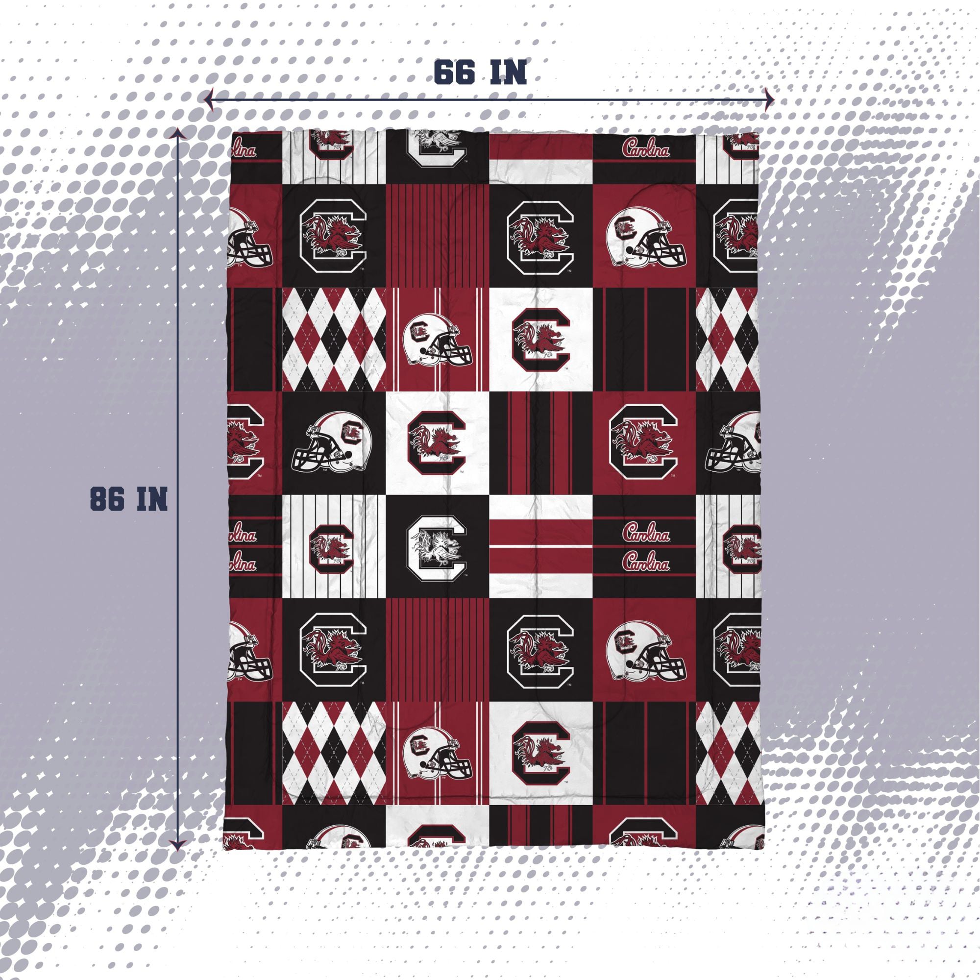 Ensemble de literie deux pièces Pegasus South Carolina Gamecocks Patchwork Plaid Twin/Twin XL