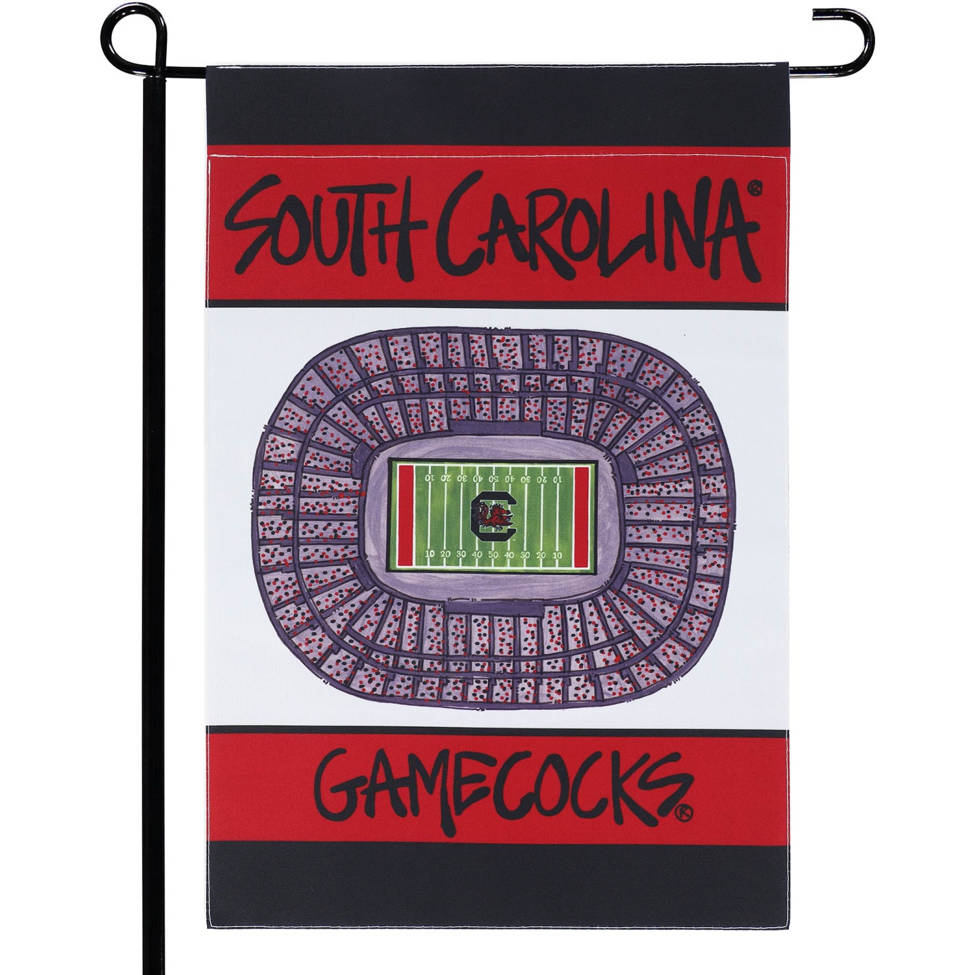 Bannière verticale de stade des Gamecocks de Caroline du Sud (12 po x 18 po)