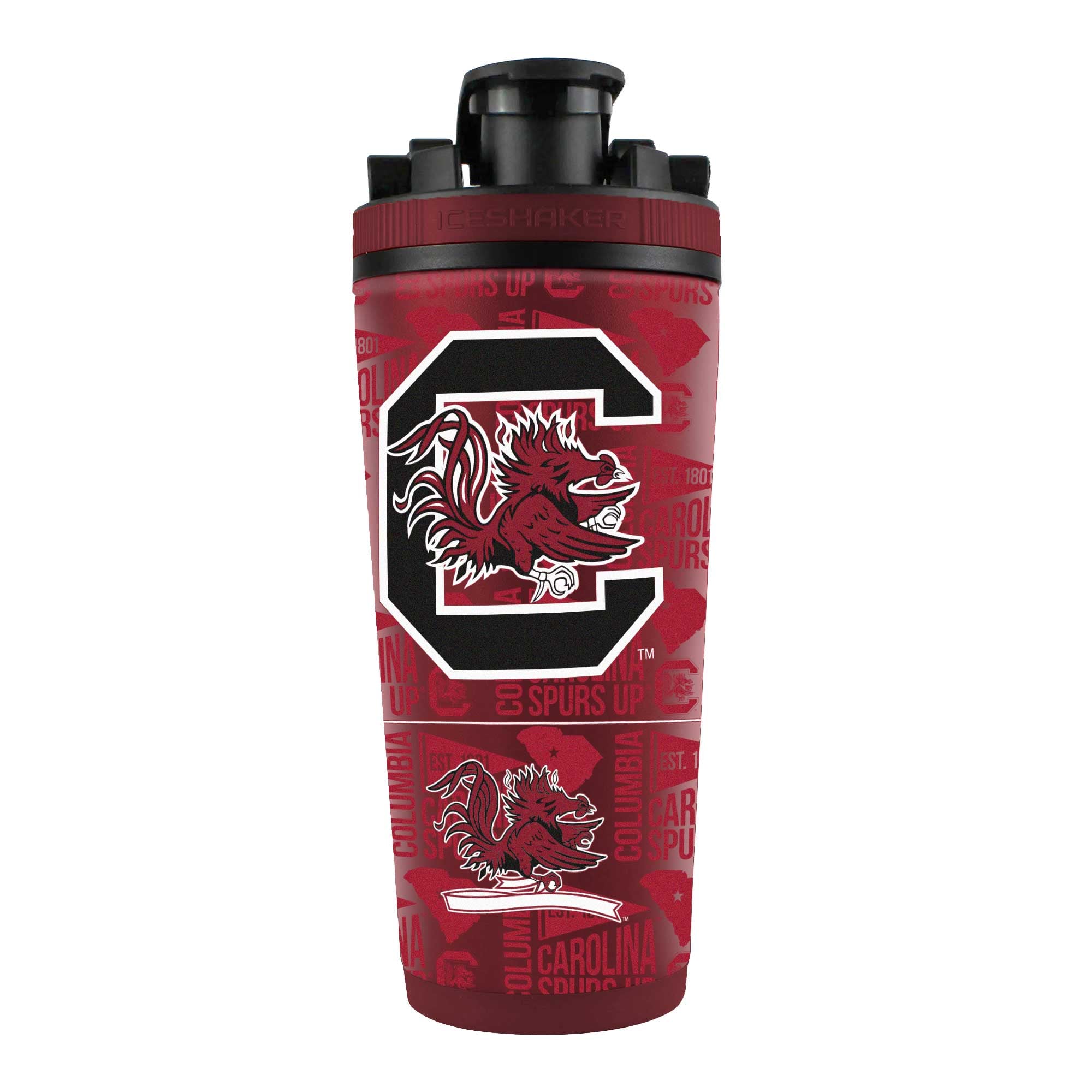 Bouteille shaker en acier inoxydable 4D de 26 oz des Gamecocks de Caroline du Sud