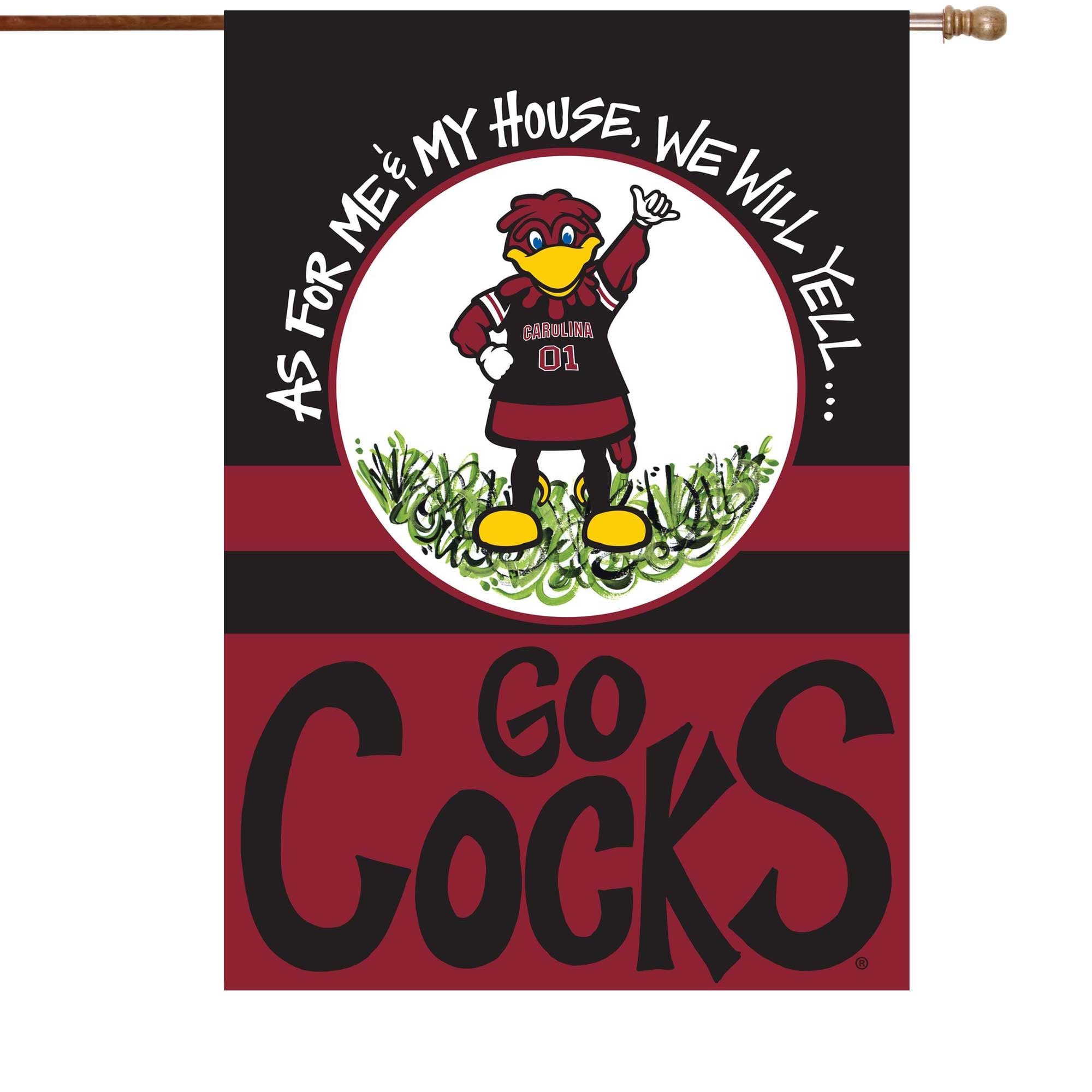Drapeau de maison double face des Gamecocks de Caroline du Sud (28 po x 40 po)