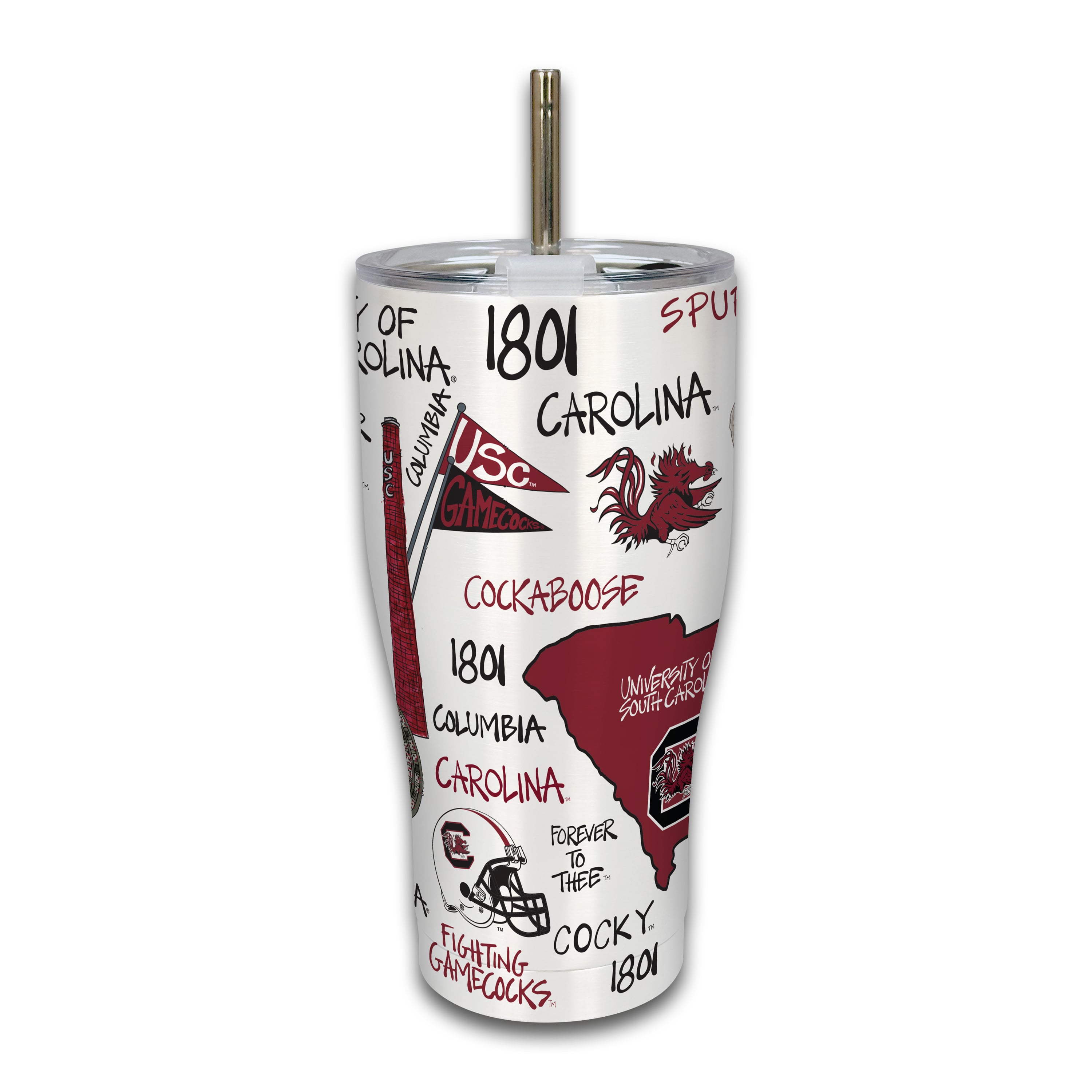 Gobelet isotherme en métal South Carolina Gamecocks de 887 ml (30 oz) avec icône