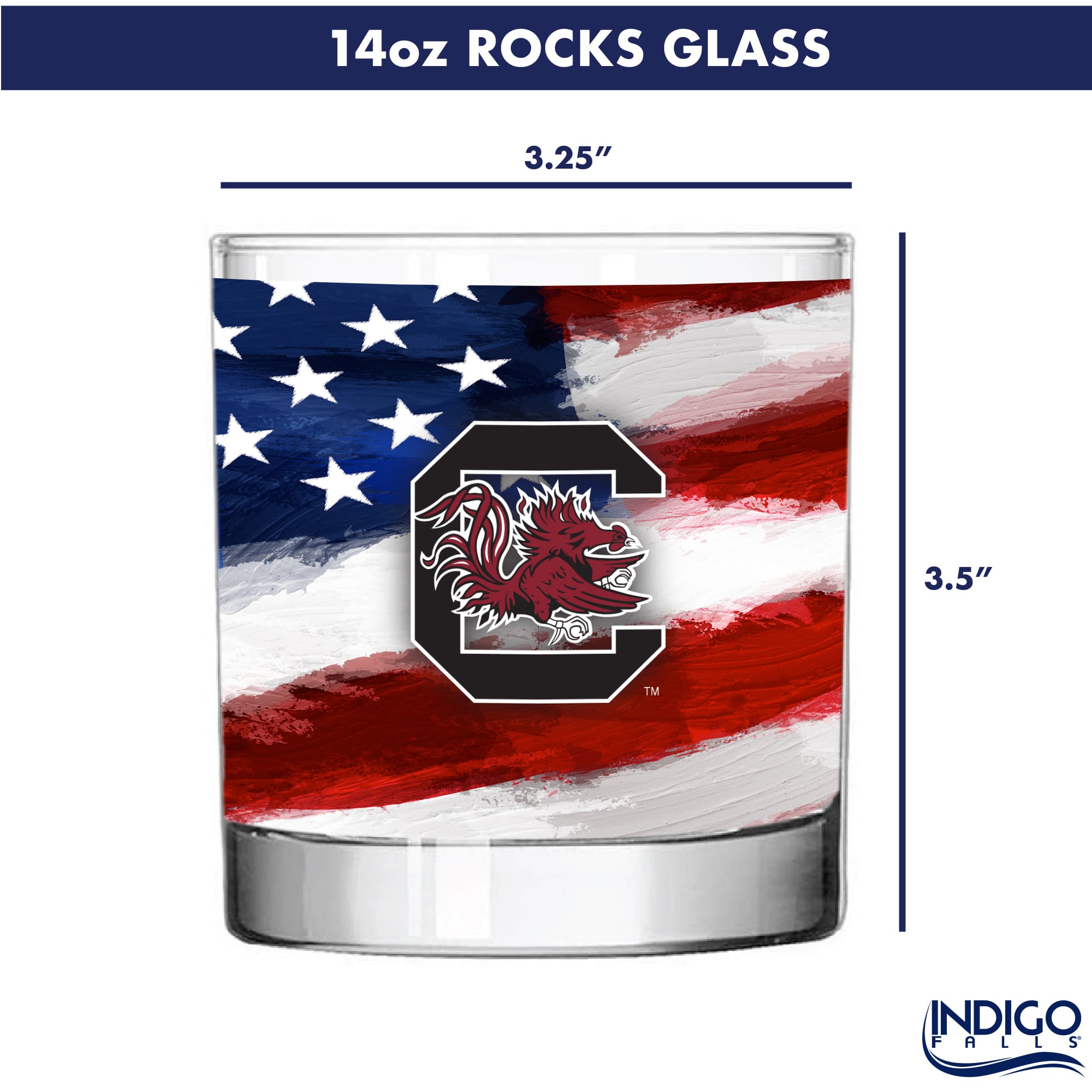Ensemble de deux verres à whisky Americana de 414 ml (14 oz) aux couleurs des Gamecocks de Caroline du Sud