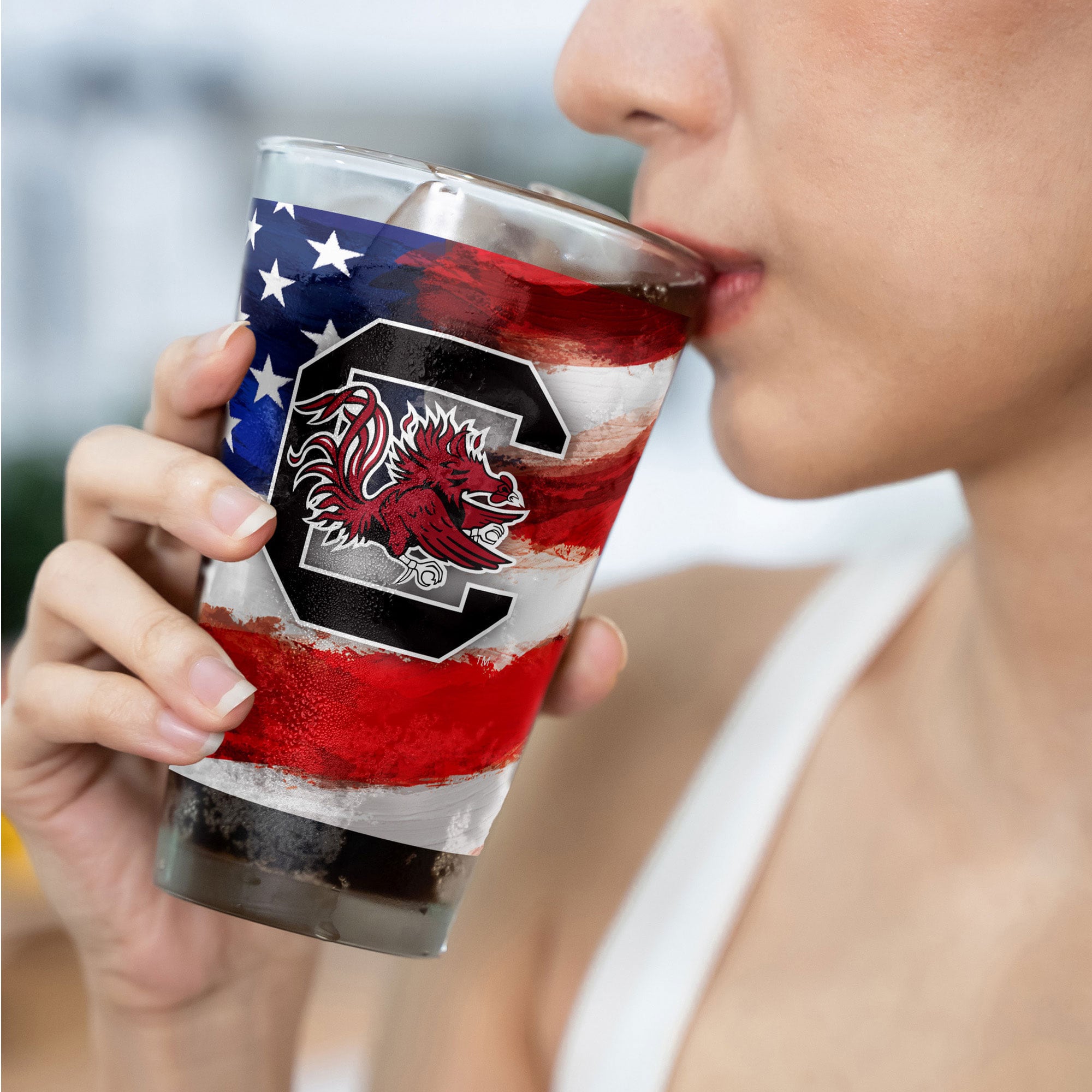 Ensemble de deux verres à bière Americana de 473 ml (16 oz) aux couleurs des Gamecocks de Caroline du Sud
