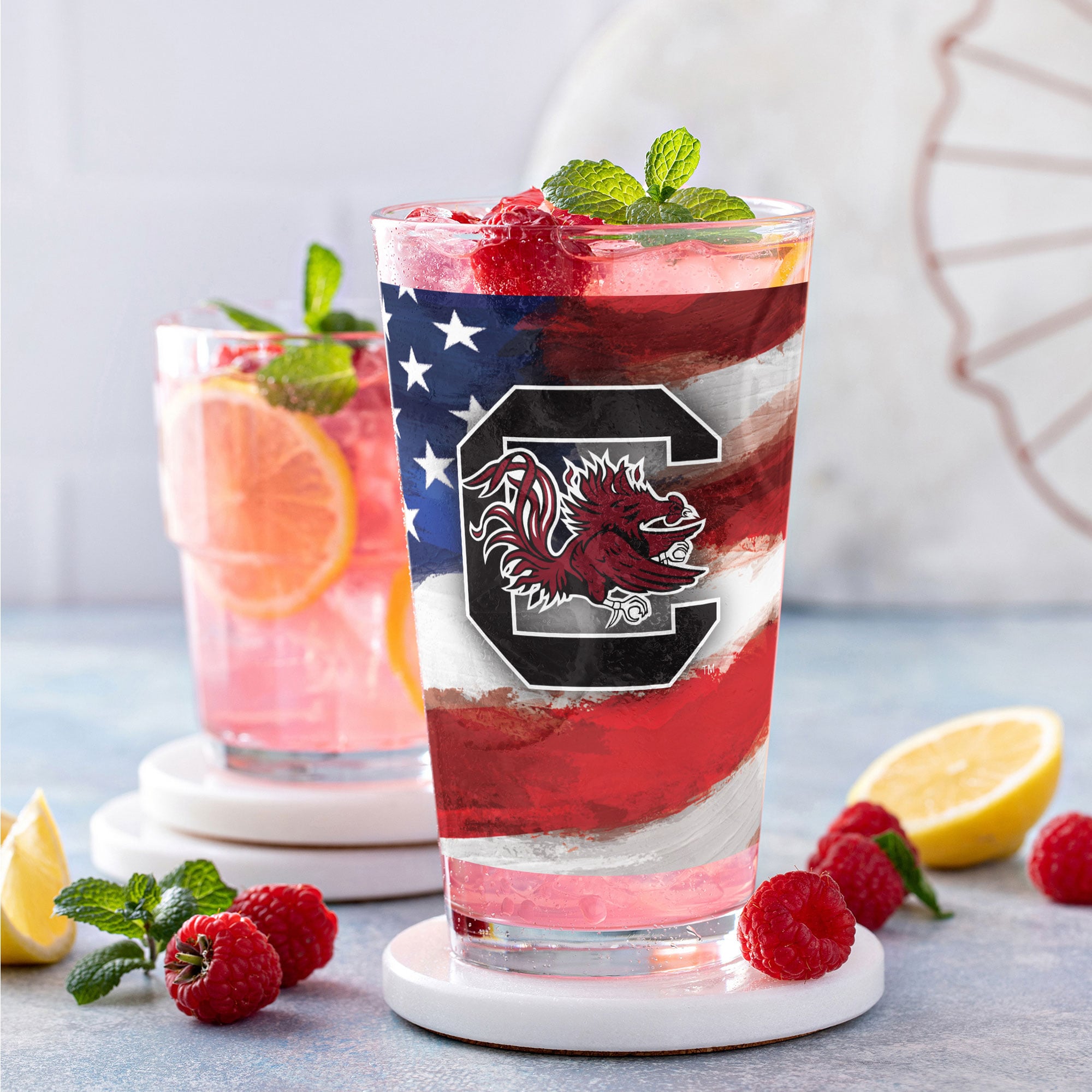 Ensemble de deux verres à bière Americana de 473 ml (16 oz) aux couleurs des Gamecocks de Caroline du Sud