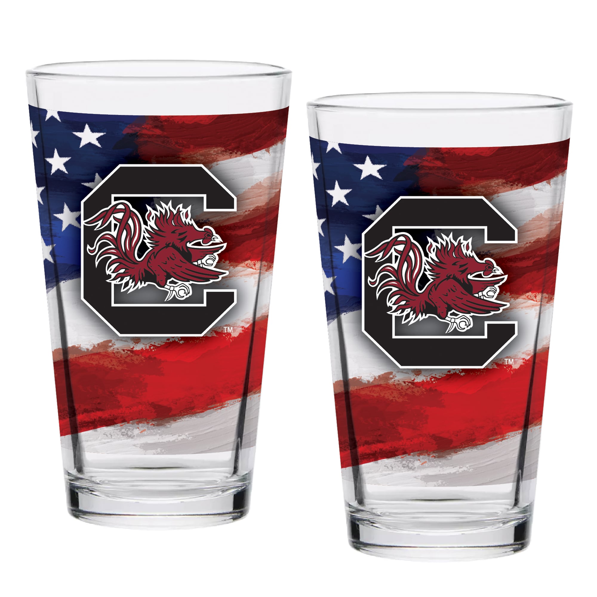 Ensemble de deux verres à bière Americana de 473 ml (16 oz) aux couleurs des Gamecocks de Caroline du Sud